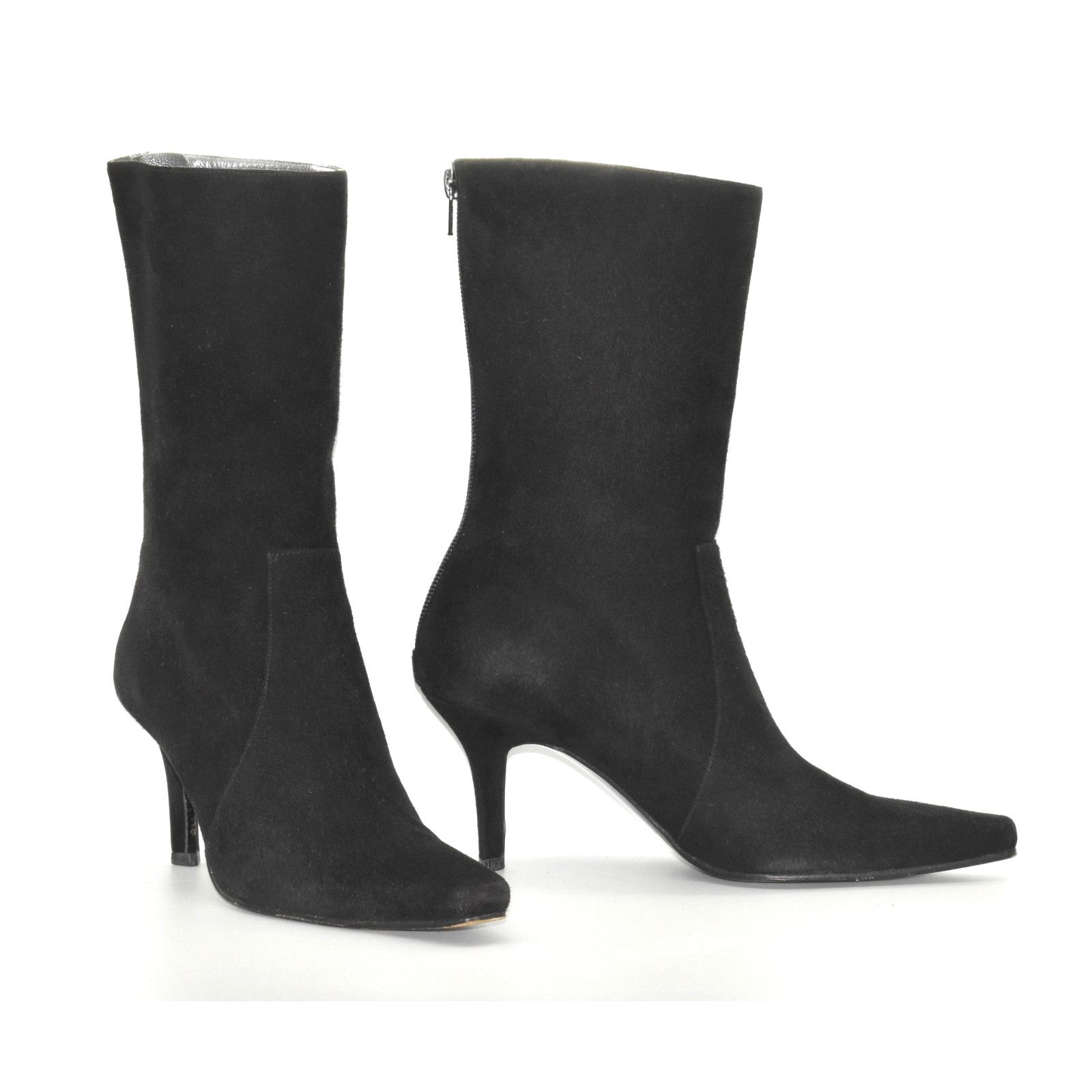 Stuart Weitzman STUART WEITZMAN Black Suede Back Zipper Mid Calf Boots Sz 6M Size US 6 / IT 36 - 1 Thumbnail