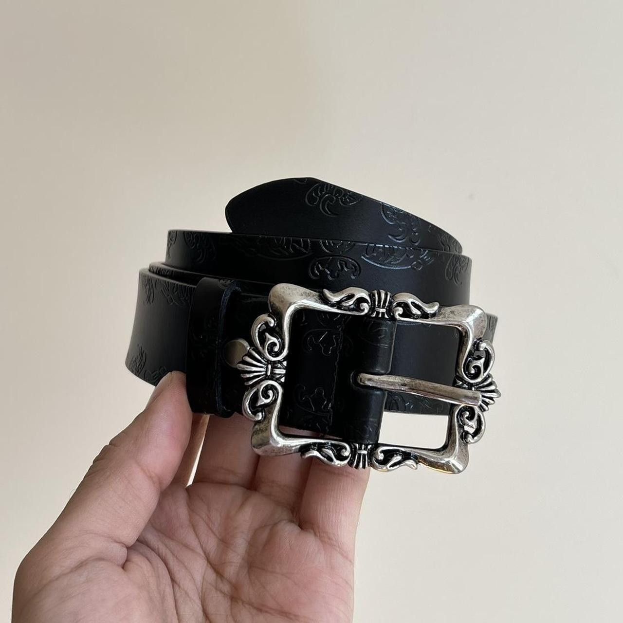 Cowboy Equipment vintage style black american western floral design belt Size ONE SIZE - 2 Thumbnail