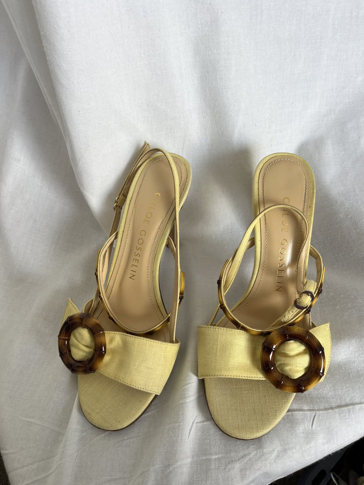 Vintage Chloe gosselin yellow bamboo heels Size US 5.5 / IT 35.5 - 1 Thumbnail