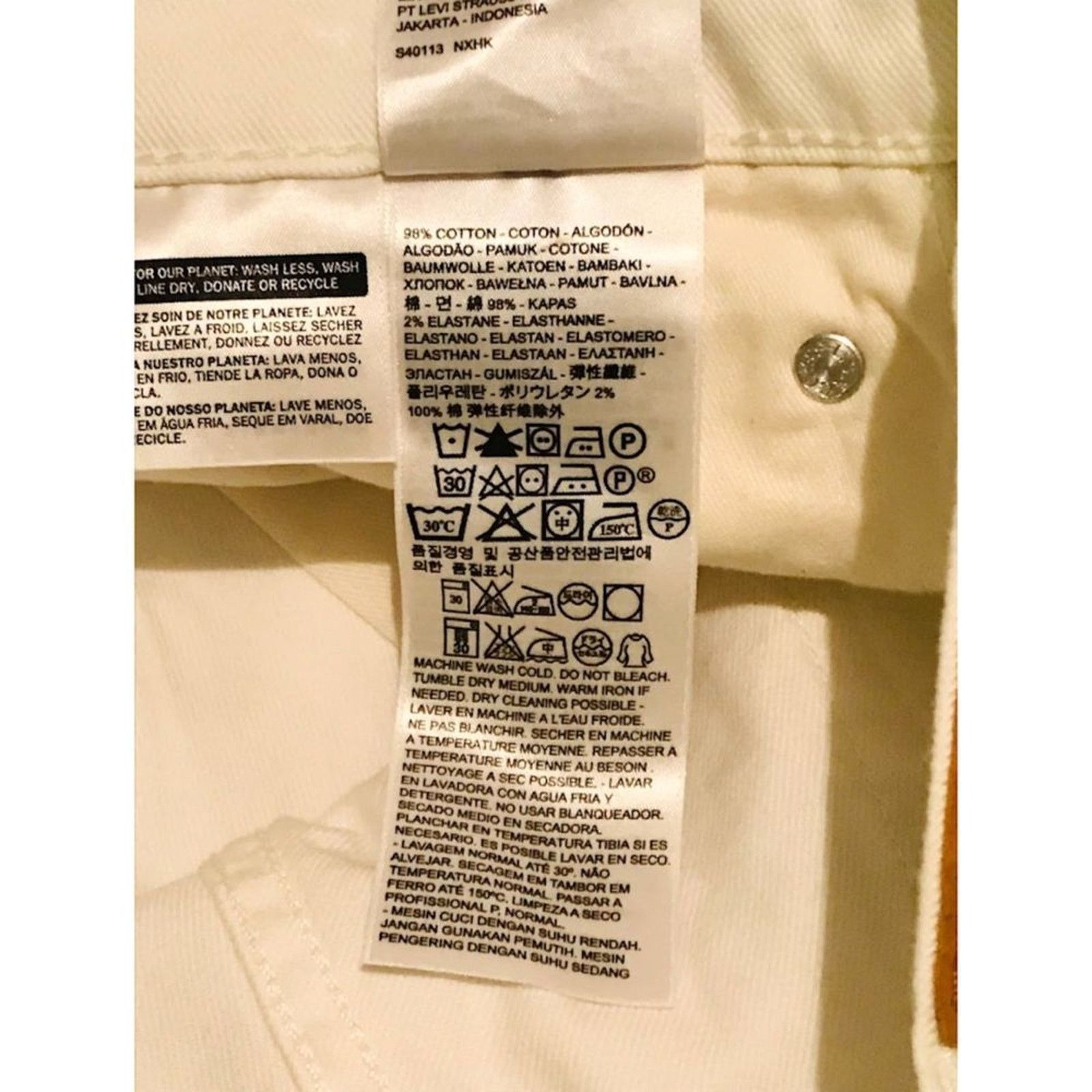 Levi's Levi Strauss & Co. Men`s Pants Jeans Denim White W33 L32 Size US 34 / EU 50 - 7 Thumbnail