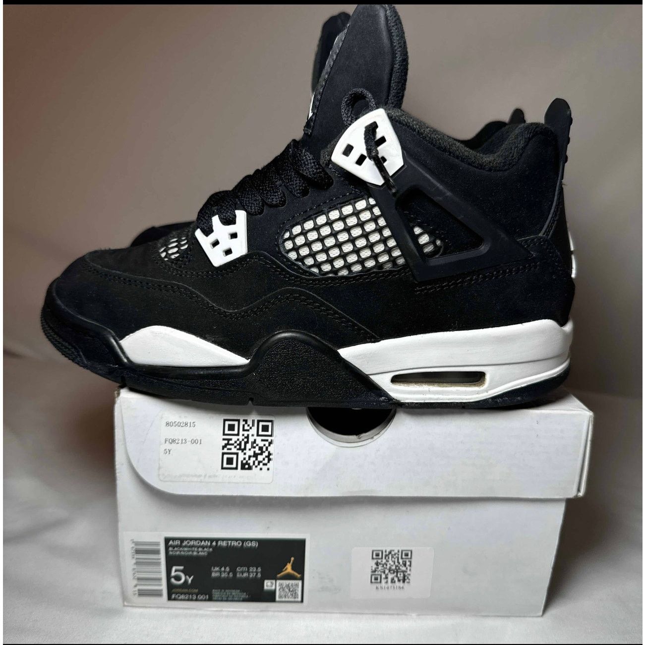 Jordan Brand × Nike Size 5 Nike Air Jordan 4 Retro GS White Thunder Men's Shoes Size US 5 / EU 37 - 8 Thumbnail