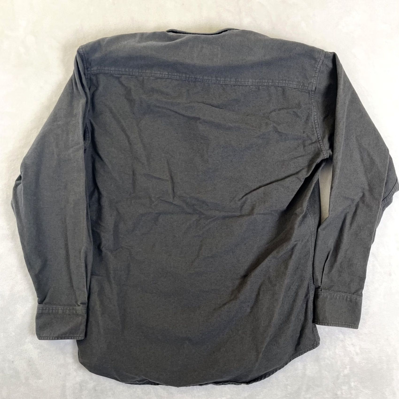 Vintage Cabela'S Shirt Mens MT Gray Solid Chamois Flannel Long Sleeve Button Front Tall Size US M / EU 48-50 / 2 - 4 Thumbnail