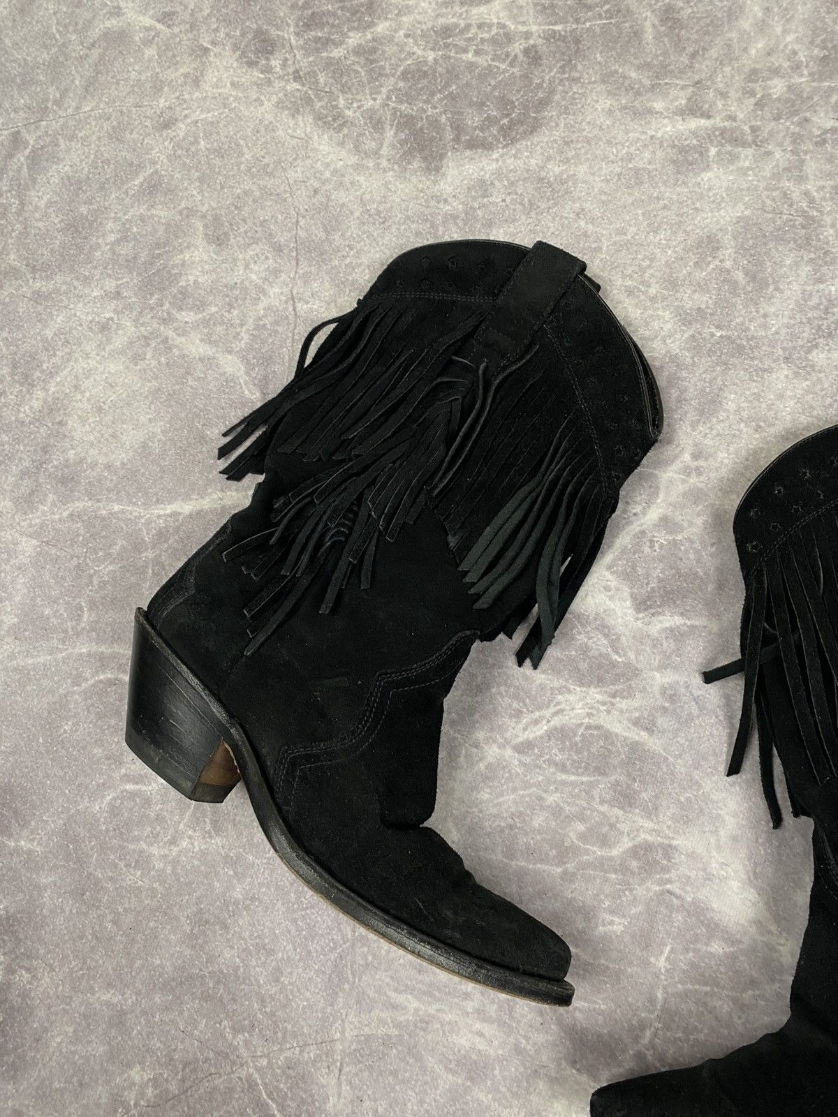 Sendra Sendra 17162 Gene Serraje Negro Suede Western Cowboy Boots Size US 6 / IT 36 - 3 Thumbnail