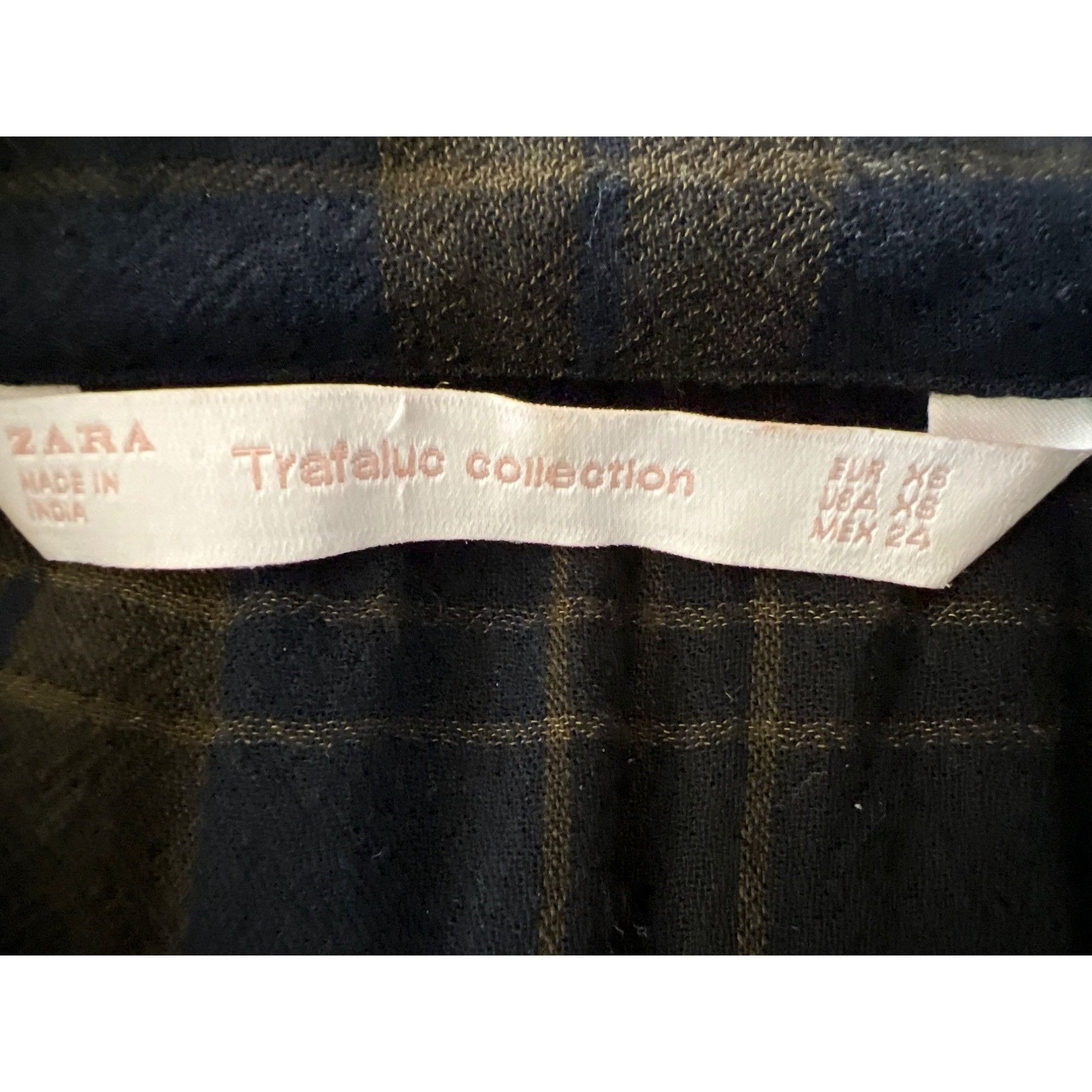 Zara Zara Trafaluc Plaid Sheer Collar Blouse With Beaded Embellis Size XS / US 0-2 / IT 36-38 - 4 Thumbnail