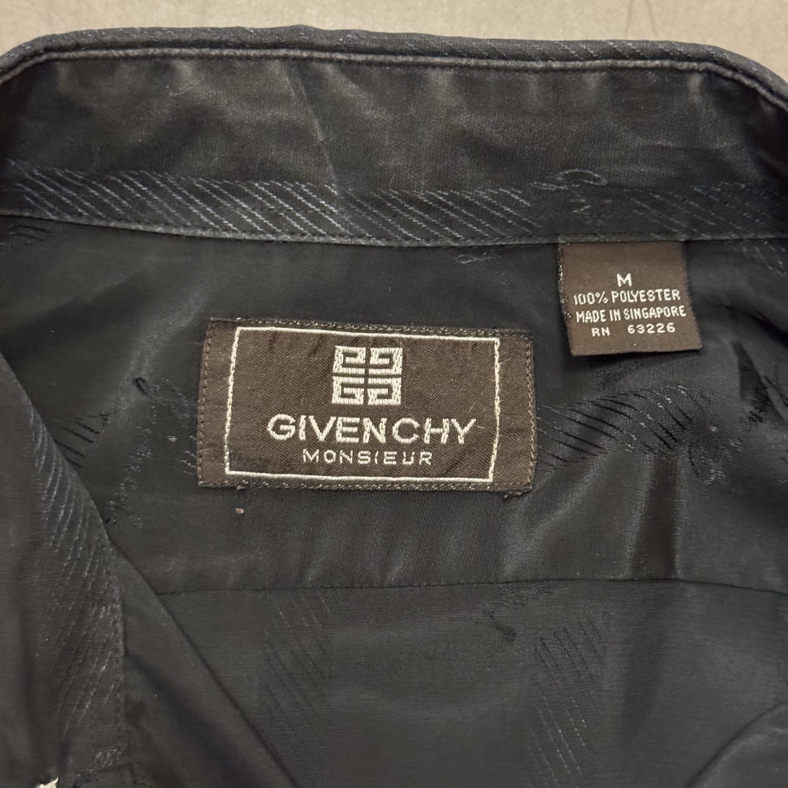 Givenchy Vintage Givenchy Monsieur Black Logo Pattern Dress Shirt, M Size US M / EU 48-50 / 2 - 7 Thumbnail