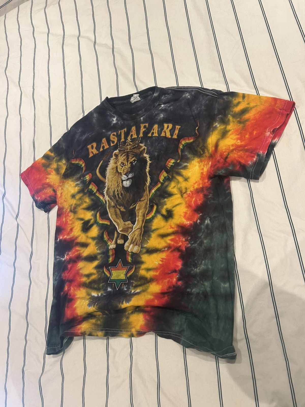 Hanes Funny Rastafari Lion Print Cotton T shirt Size US M / EU 48-50 / 2 - 2 Thumbnail