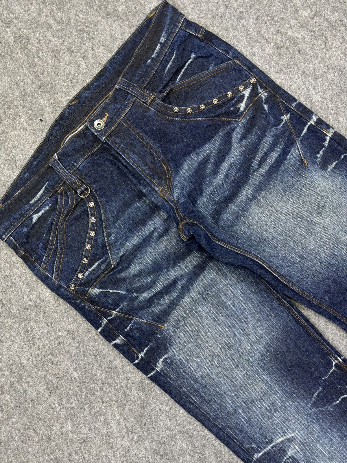 Japanese Brand 💥FLARE🔥Insane NCFM Japan Stone Wash Flare Jeans F714 Size US 36 / EU 52 - 9 Thumbnail