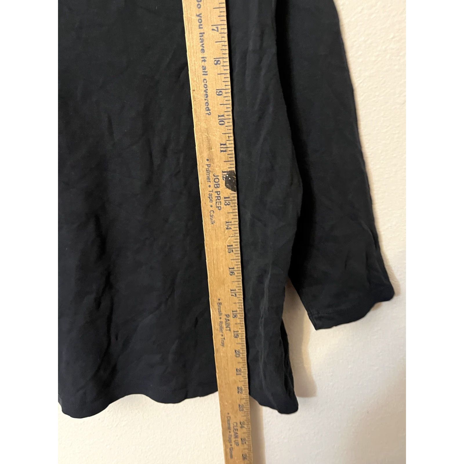 Vintage VINTAGE L.L. Bean Womens Blouse Adult Petite Black Solid Knit V-Neck 3/4 Sleeve Casual Travel Workwear Size L / US 10 / IT 46 - 5 Thumbnail