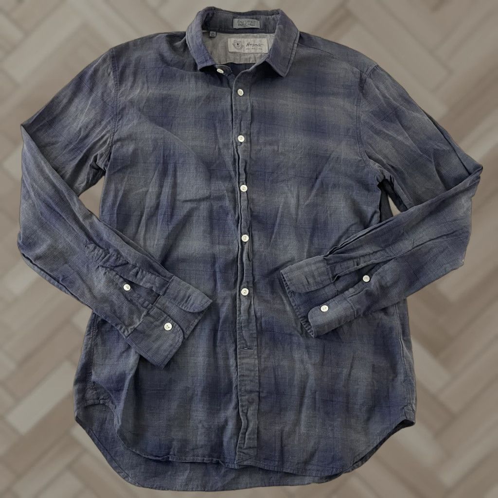 Vintage Hayati Shirt Men's M Blue Plaid Button-Up Long Sleeve Size US M / EU 48-50 / 2 - 1 Thumbnail