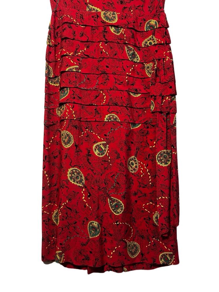 Vintage Vintage 1940's 17th Century Abstract Italian Cocktail Dress Size M / US 6-8 / IT 42-44 - 2 Thumbnail