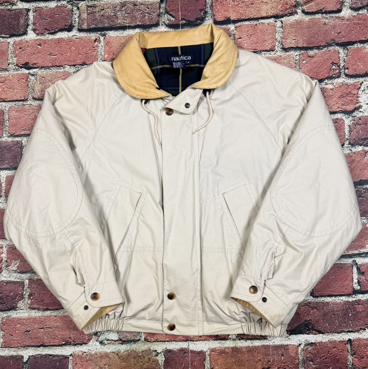 Nautica Vintage Nautica Sailing Jacket Leather Collar Roll Hood Zip Size US L / EU 52-54 / 3 - 1 Thumbnail