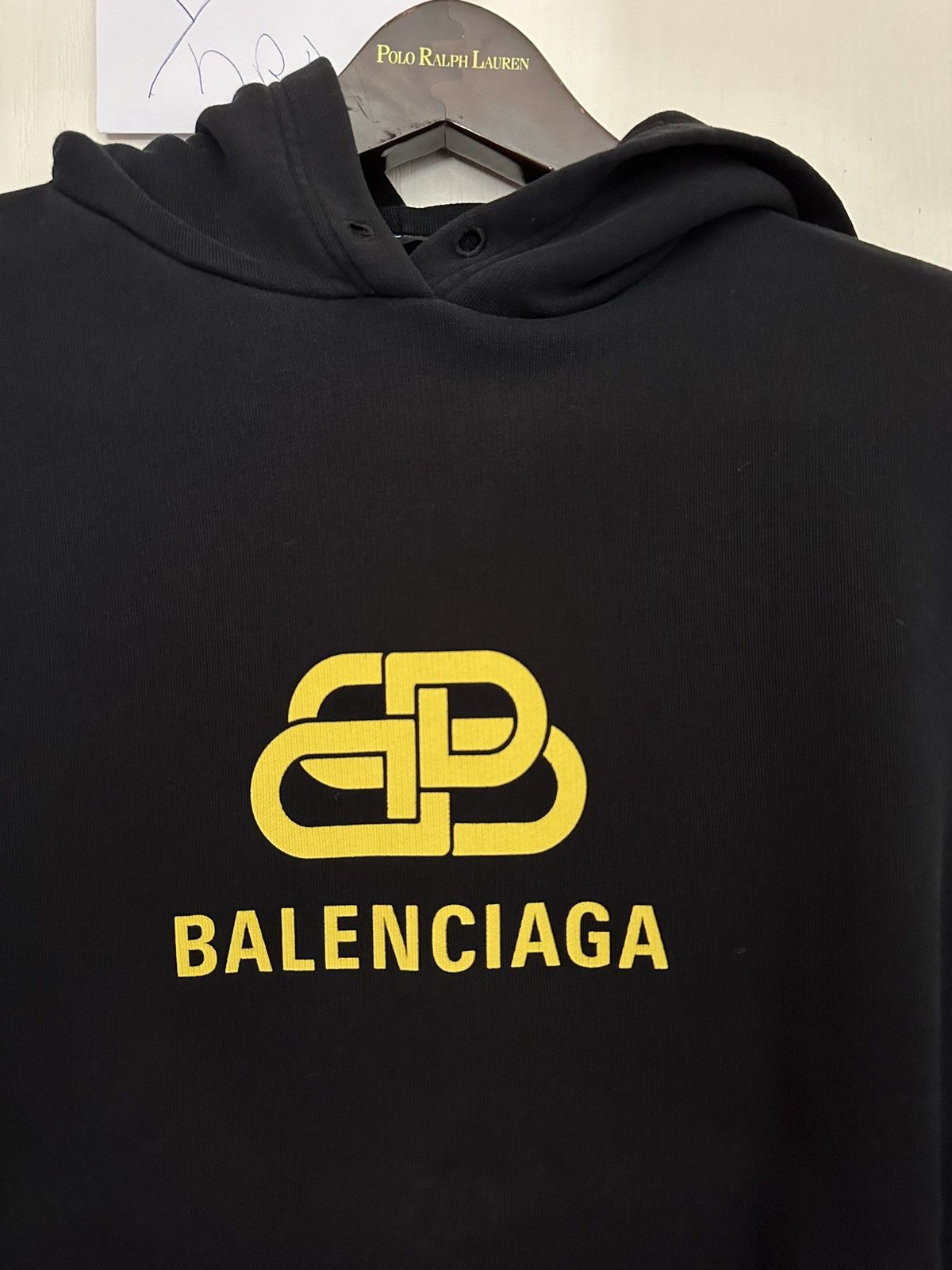Balenciaga Balenciaga Oversized Interlocked BB Hoodie Black/Yellow Size US XL / EU 56 / 4 - 2 Thumbnail