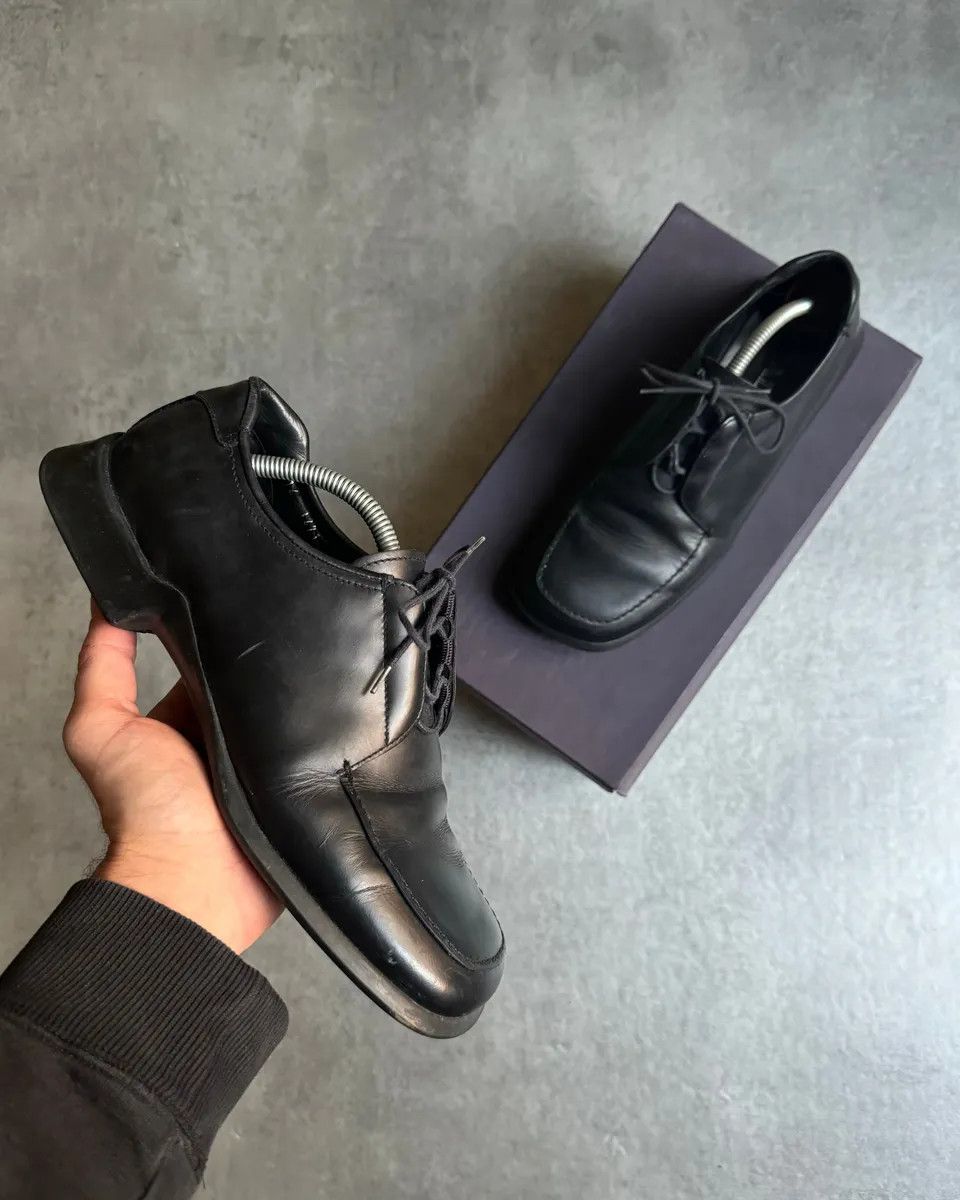 靴 PRADA square toe velcro leather shoes PRADA square toe velcro leather shoes Prada square toe leather shoes