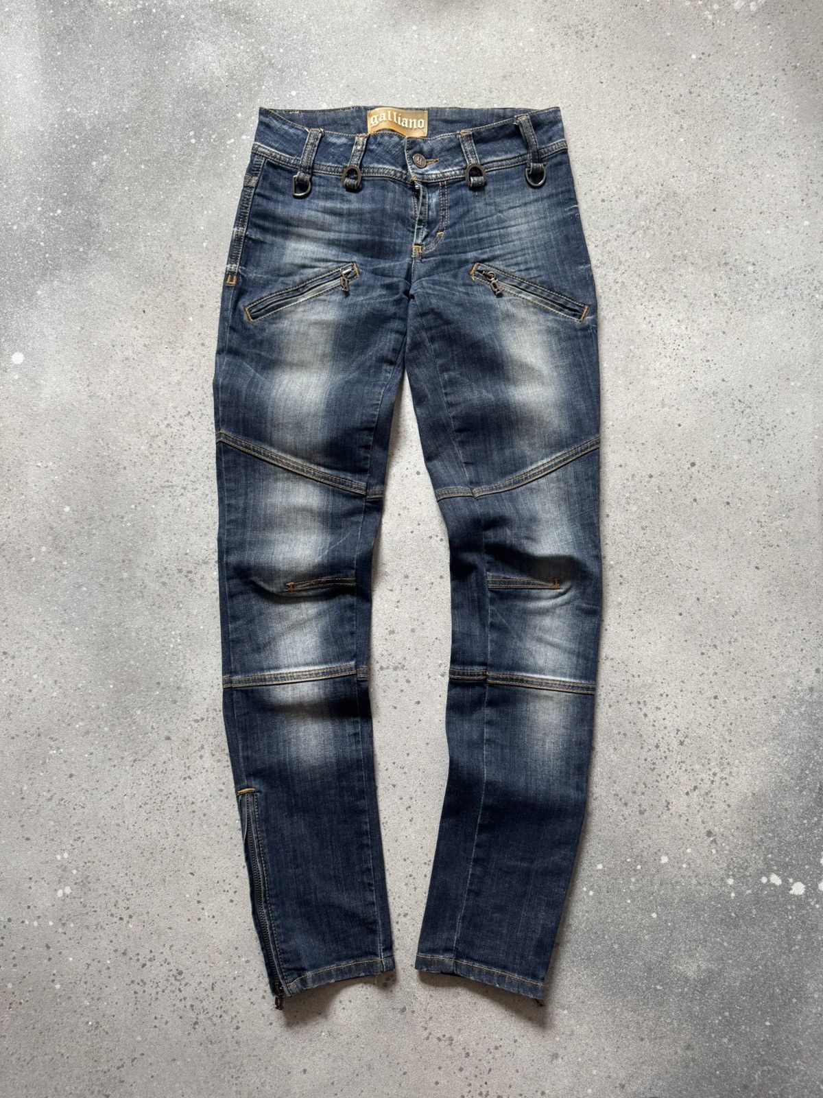 John Galliano Vintage Zip Details Y2K Jeans