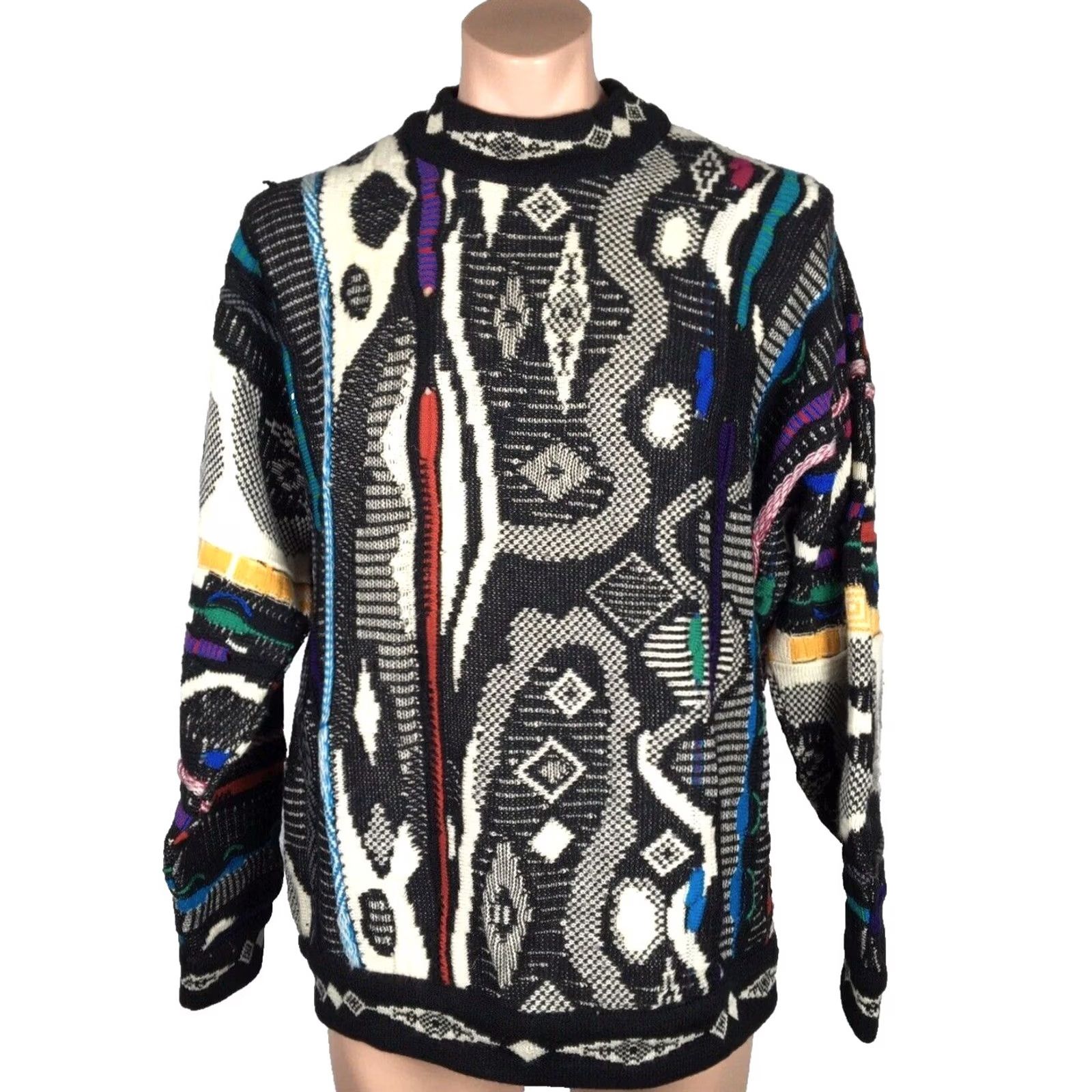 Coogi VTG 90s COOGI Australia Wool Cosby BIGGIE MCGREGOR sweater L Black White Size US L / EU 52-54 / 3 - 2 Thumbnail