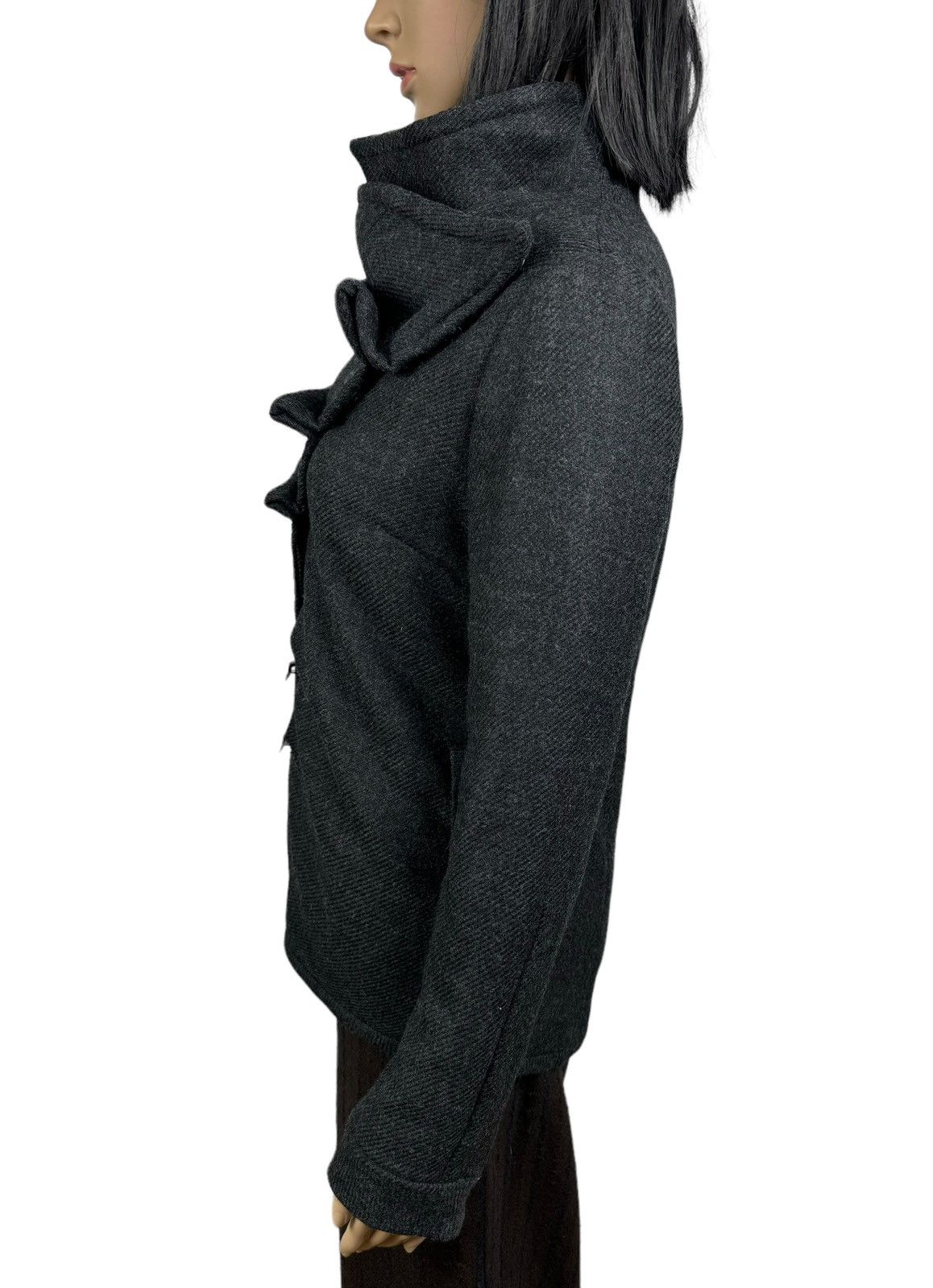 Designer Drina Marya Wool Jacket Avant Garde Asymmetrical Coat size S Size S / US 4 / IT 40 - 9 Thumbnail