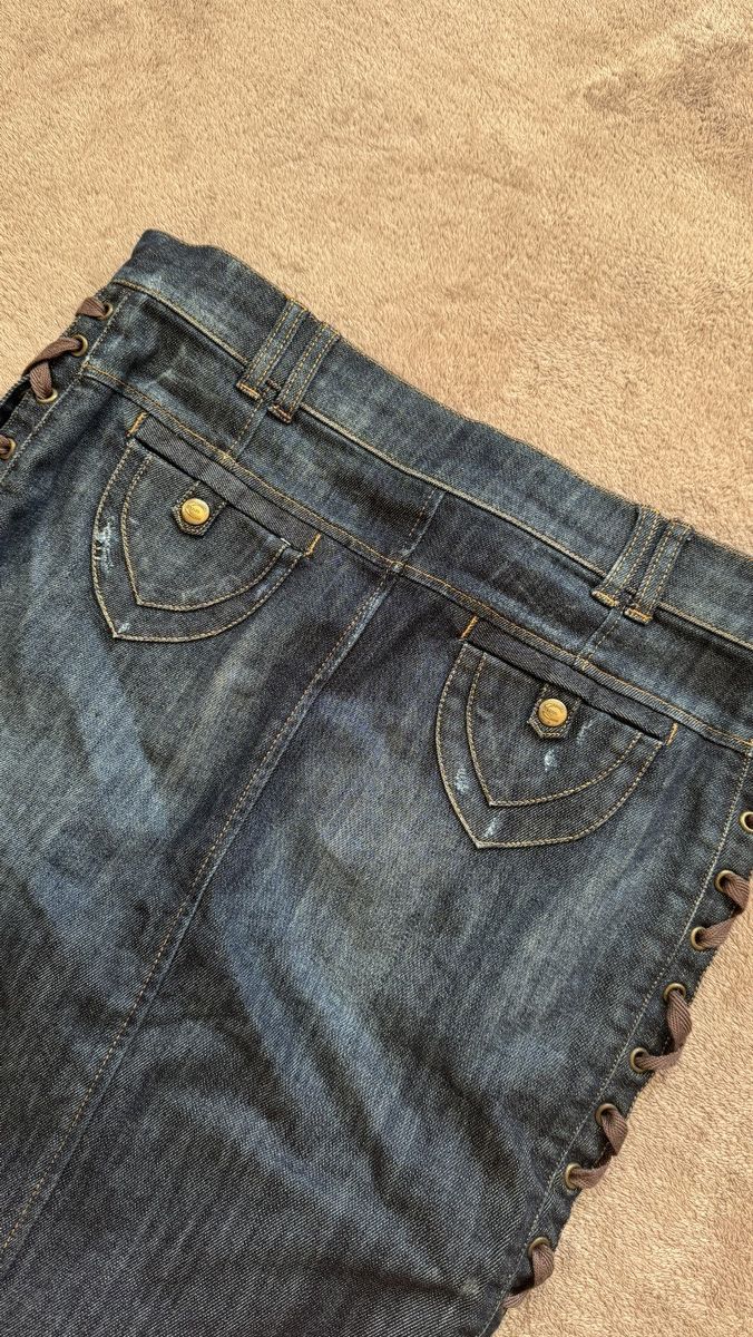 Roberto Cavalli Roberto Cavalli washed denim ripped y2k Skirt grunge gucci Size 30" / US 8 / IT 44 - 5 Thumbnail