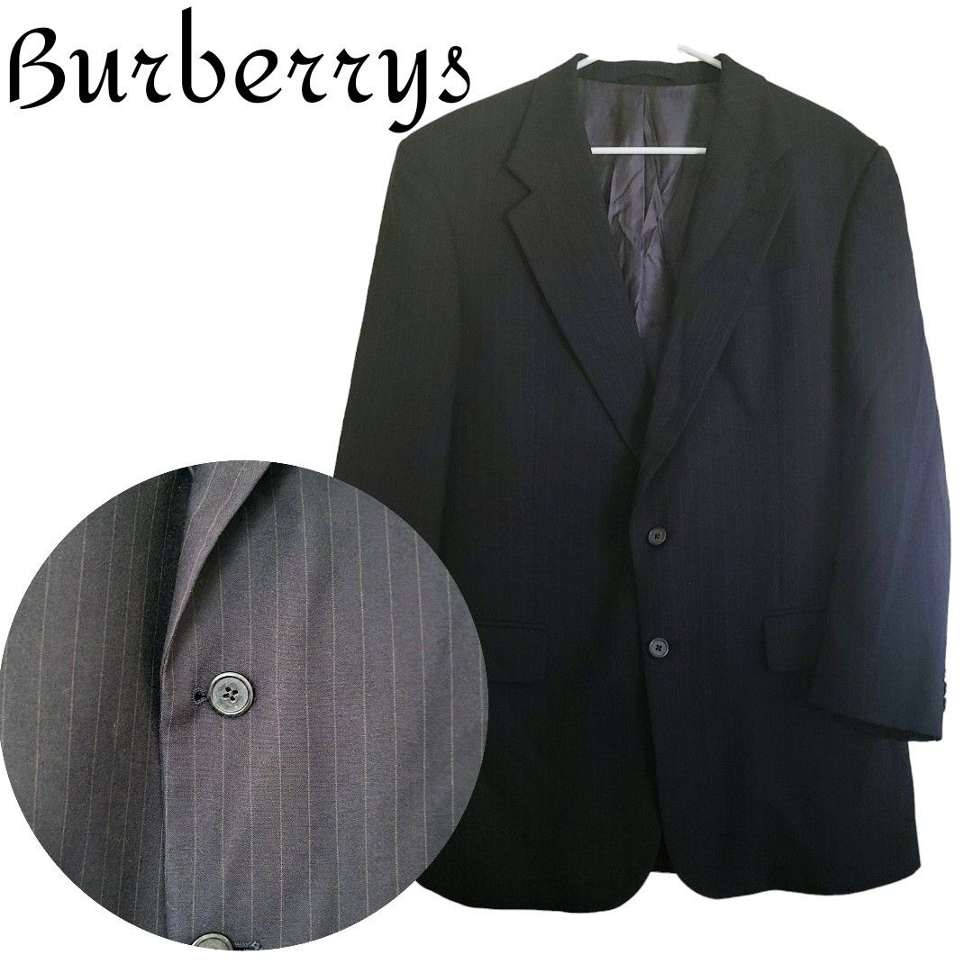 Burberry Burberrys Professional Business Black Pinstripe Wool Suit Size 44R - 1 Thumbnail