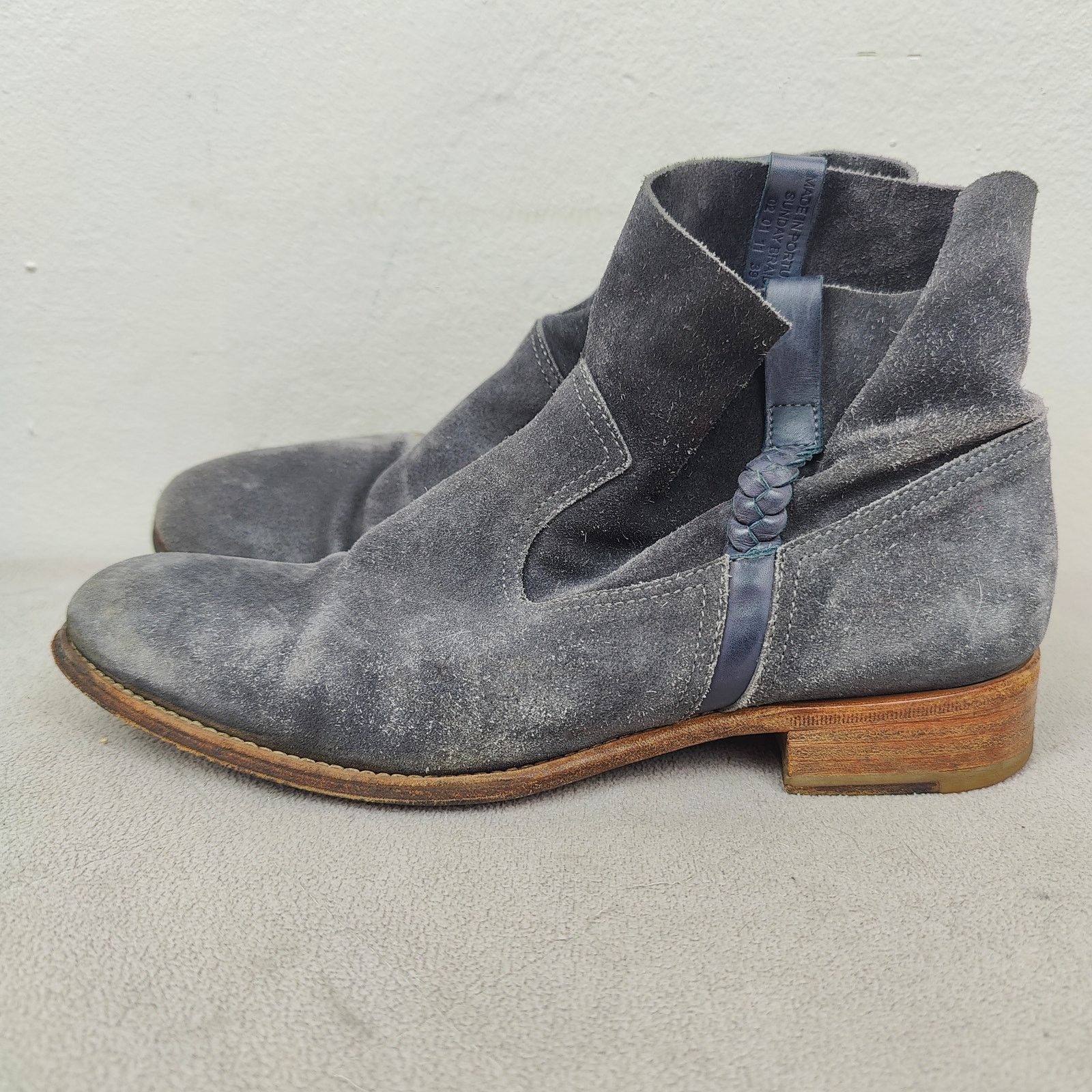 Other N.D.C. Ankle Boots Womens 39 US 9 Blue Gray Suede Pull On Size US 9 / IT 39 - 4 Thumbnail