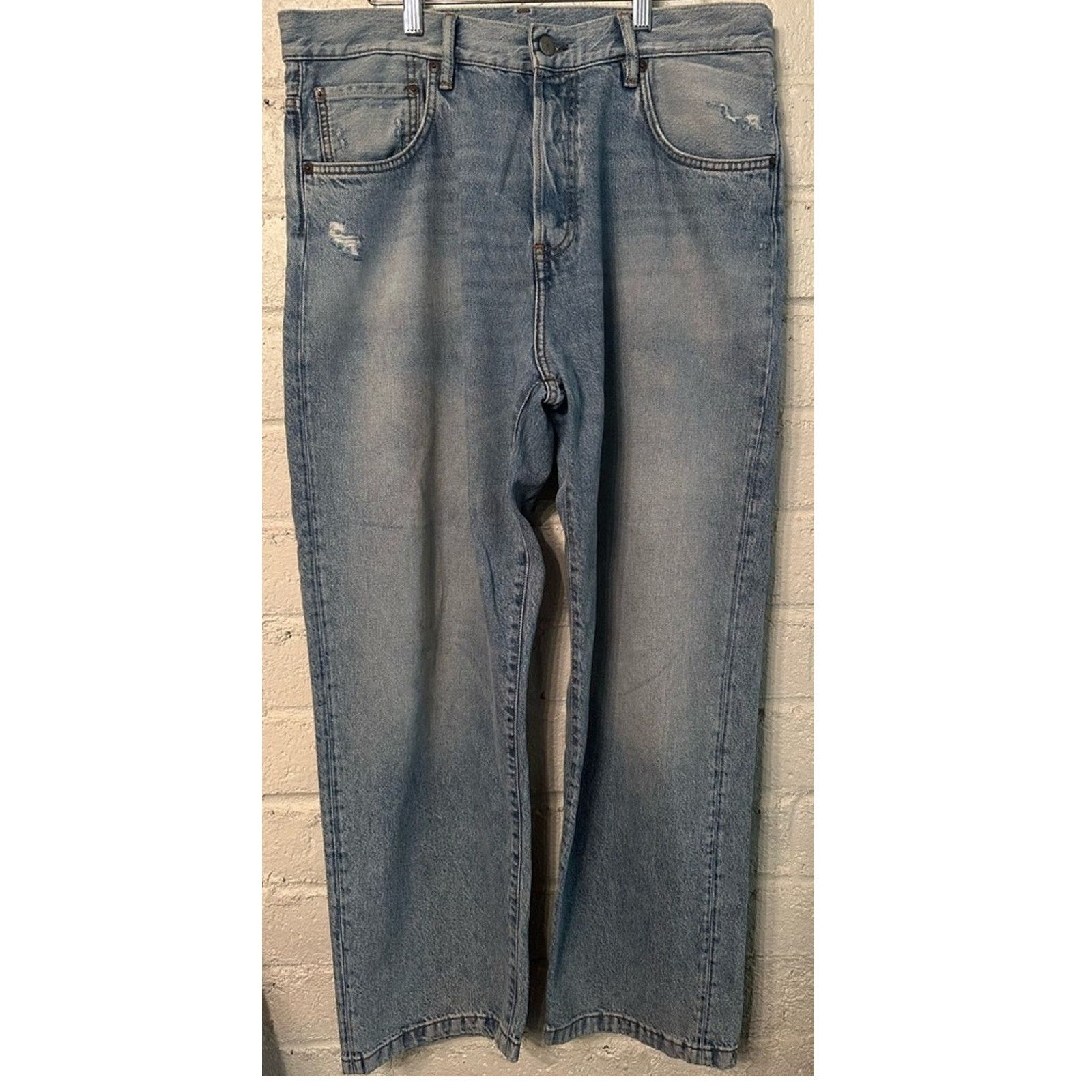 Acne Studios 1991 Toj Light Blue Trash Straight Denim Jeans Unisex Size US 32 / EU 48 - 12 Thumbnail