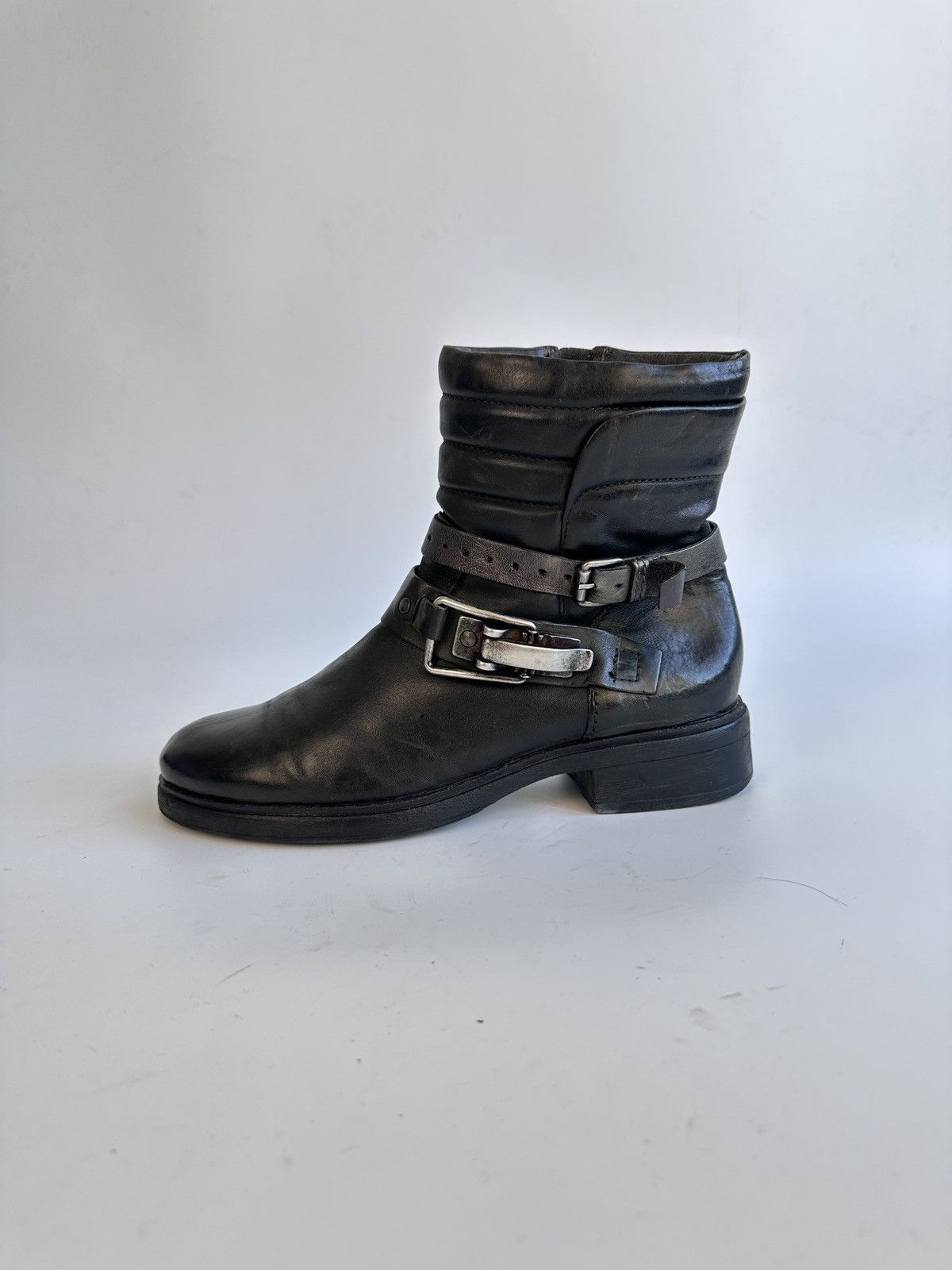 Other MJUS Leather Biker Boots 39 Distressed Dark (A.S.98 style) Size US 8.5 / IT 38.5 - 12 Thumbnail