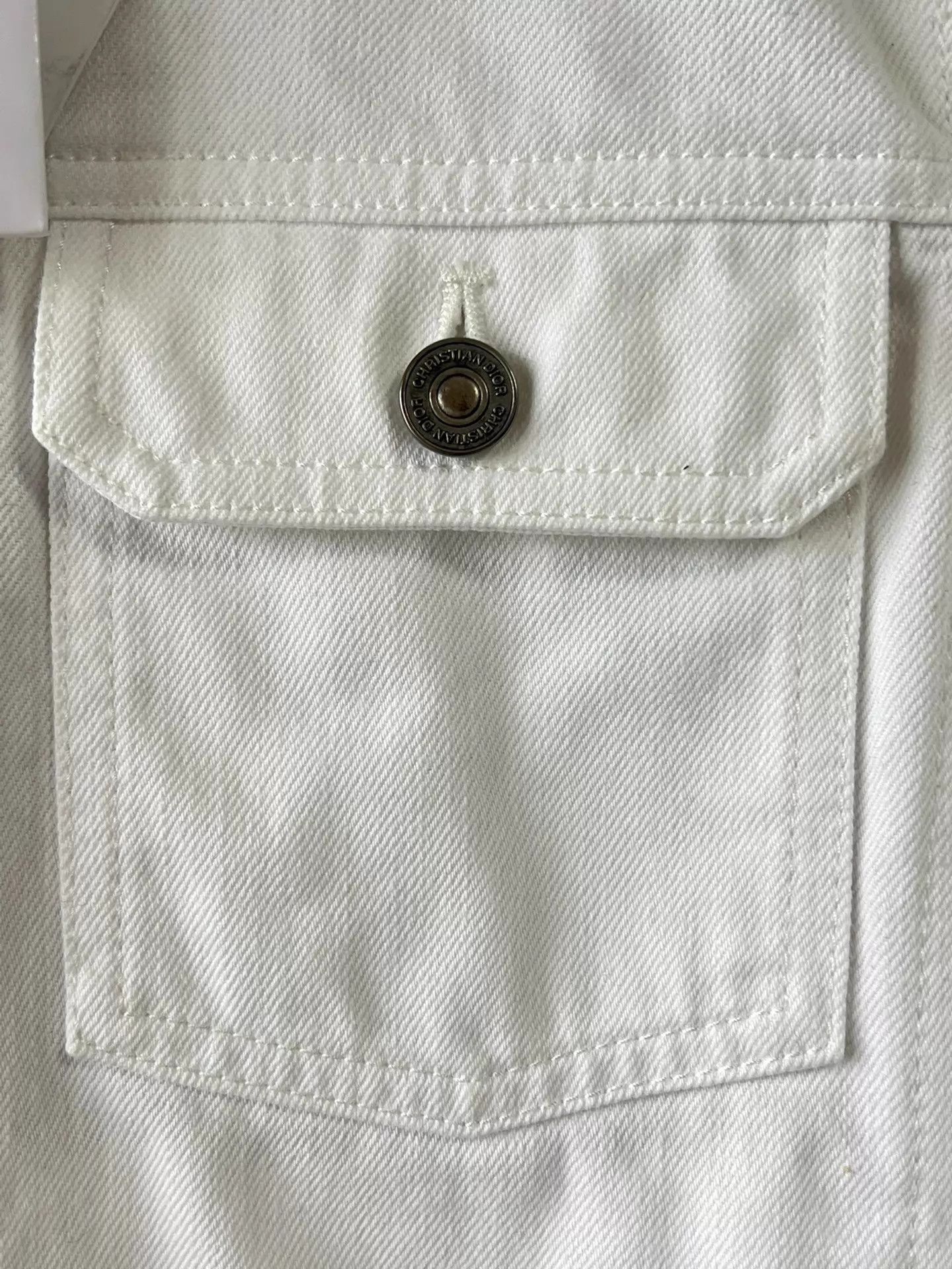 Dior Dior White Denim Jacket Back Floral Embroidery Bee Logo 36 Size XS / US 0-2 / IT 36-38 - 4 Thumbnail