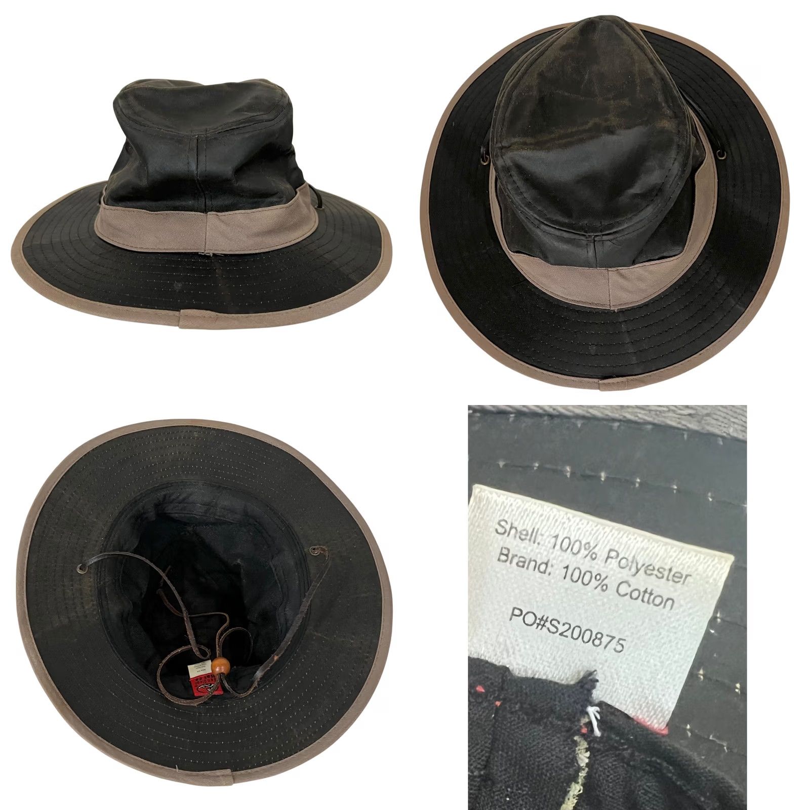 Vintage San Diego Hat Company Unisex Garden Wide Brim Sun Hat Sunhat Outback Rugged Boonie Hat One Size Brown Mens Womens Size ONE SIZE - 8 Thumbnail