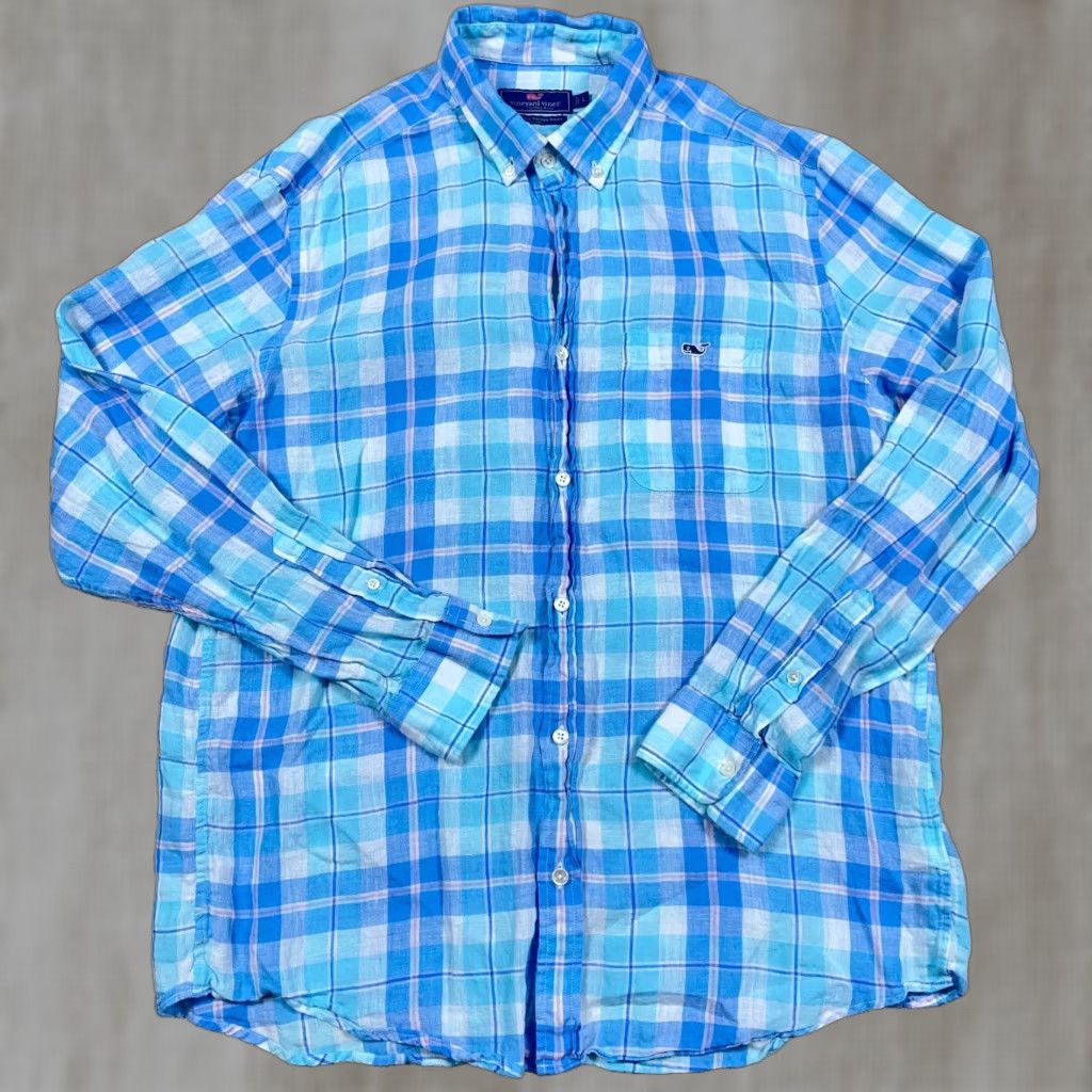 Vineyard Vines Vineyard Vines Shirt Men Large Blue Plaid Tucker Button Up Size US L / EU 52-54 / 3 - 1 Thumbnail