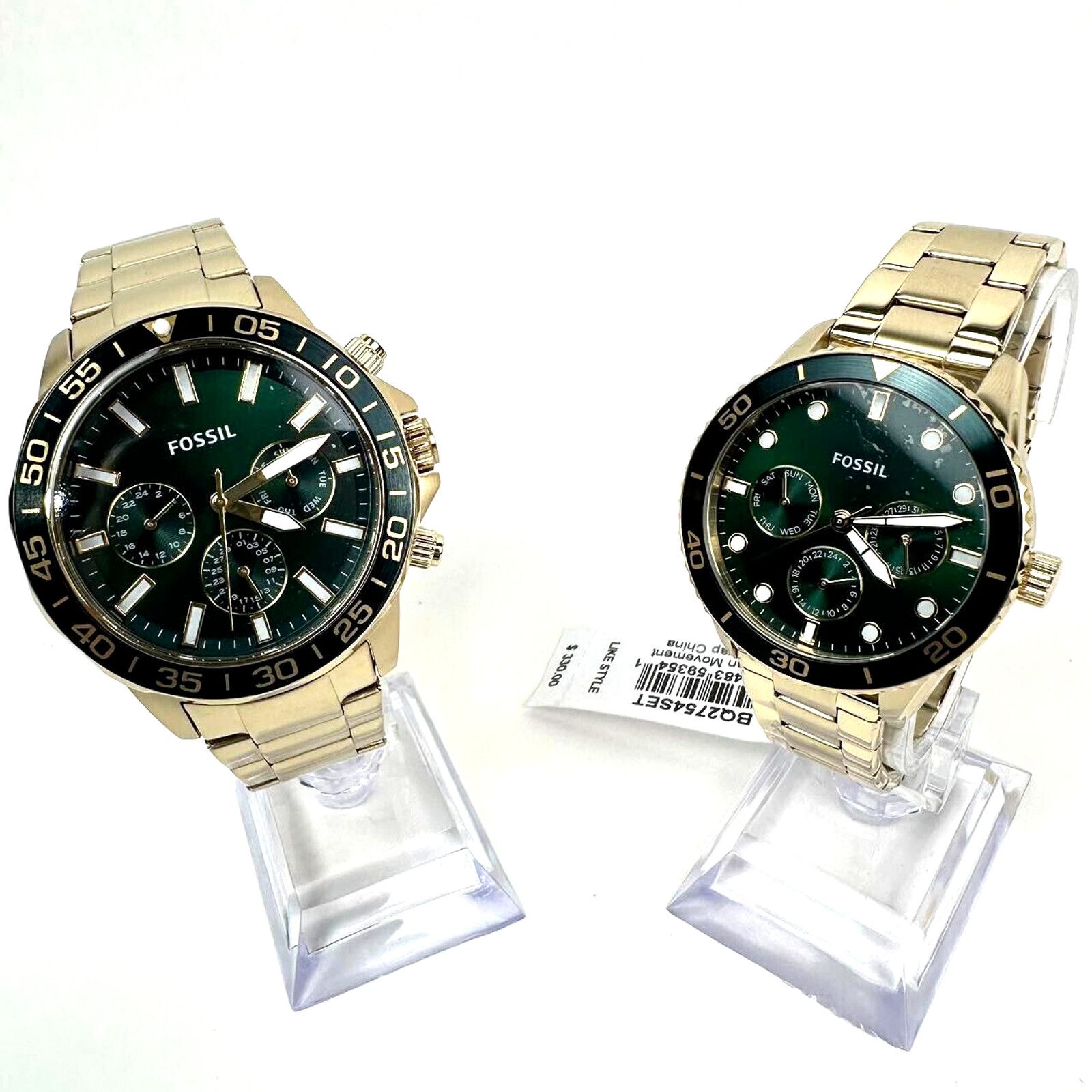 Fossil Fossil Golden Green Chronograph Stainless Steel Watch Set Size ONE SIZE - 2 Thumbnail