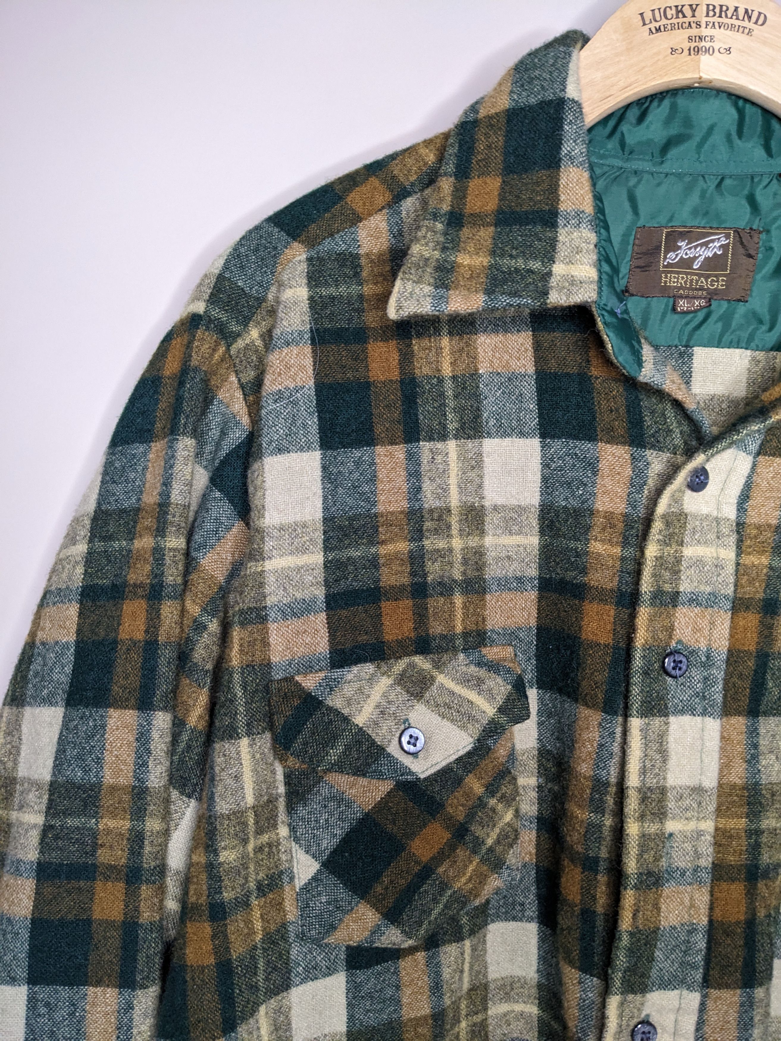 Vintage VTG 80s Tartan Plaid Flannel Shirt Wool XL Korea Workwear Size US XL / EU 56 / 4 - 5 Thumbnail