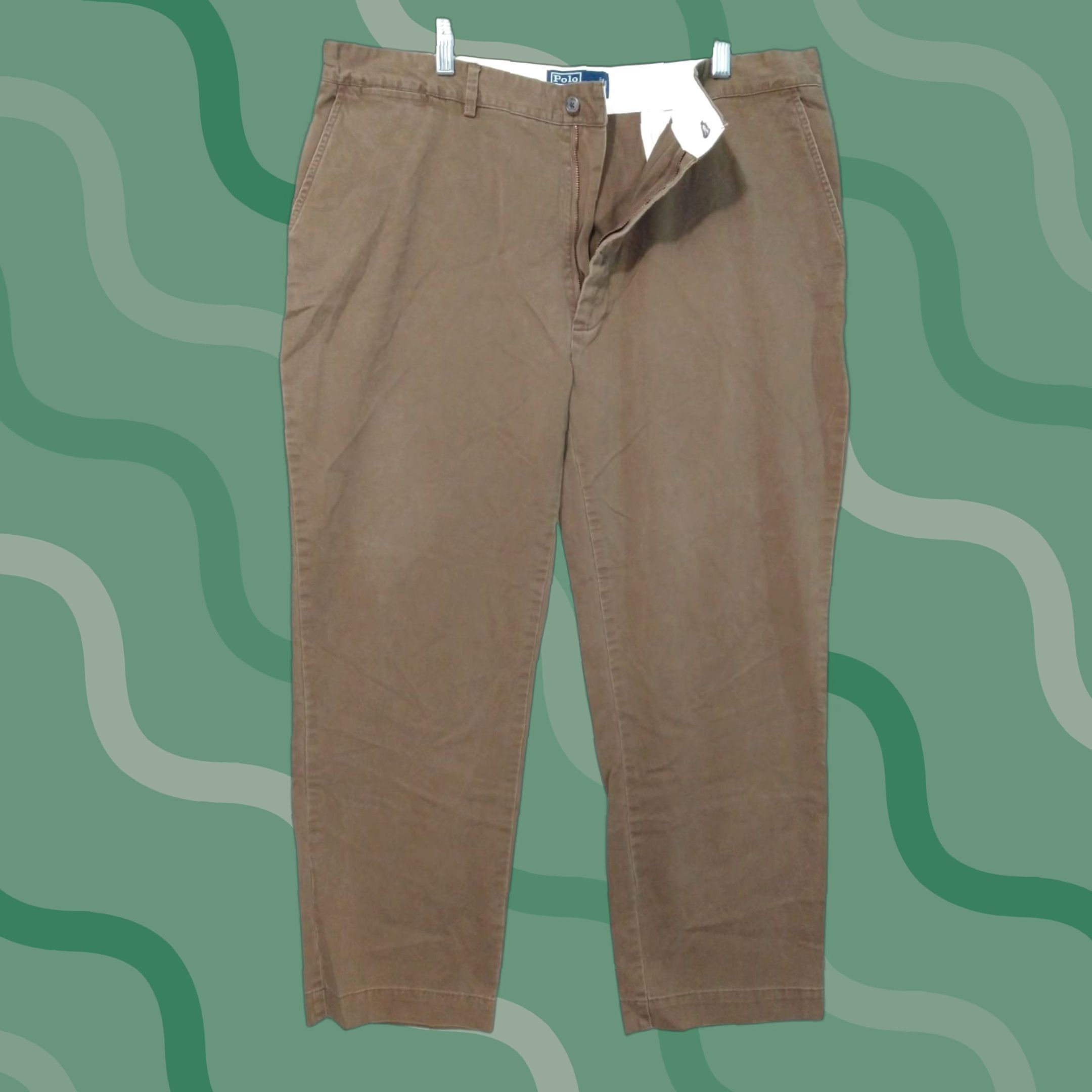 Polo Ralph Lauren Polo Ralph Lauren Chino Pants Men 40x30 Brown Flat Front Mid Rise Cotton Casual Size US L / EU 52-54 / 3 - 1 Thumbnail