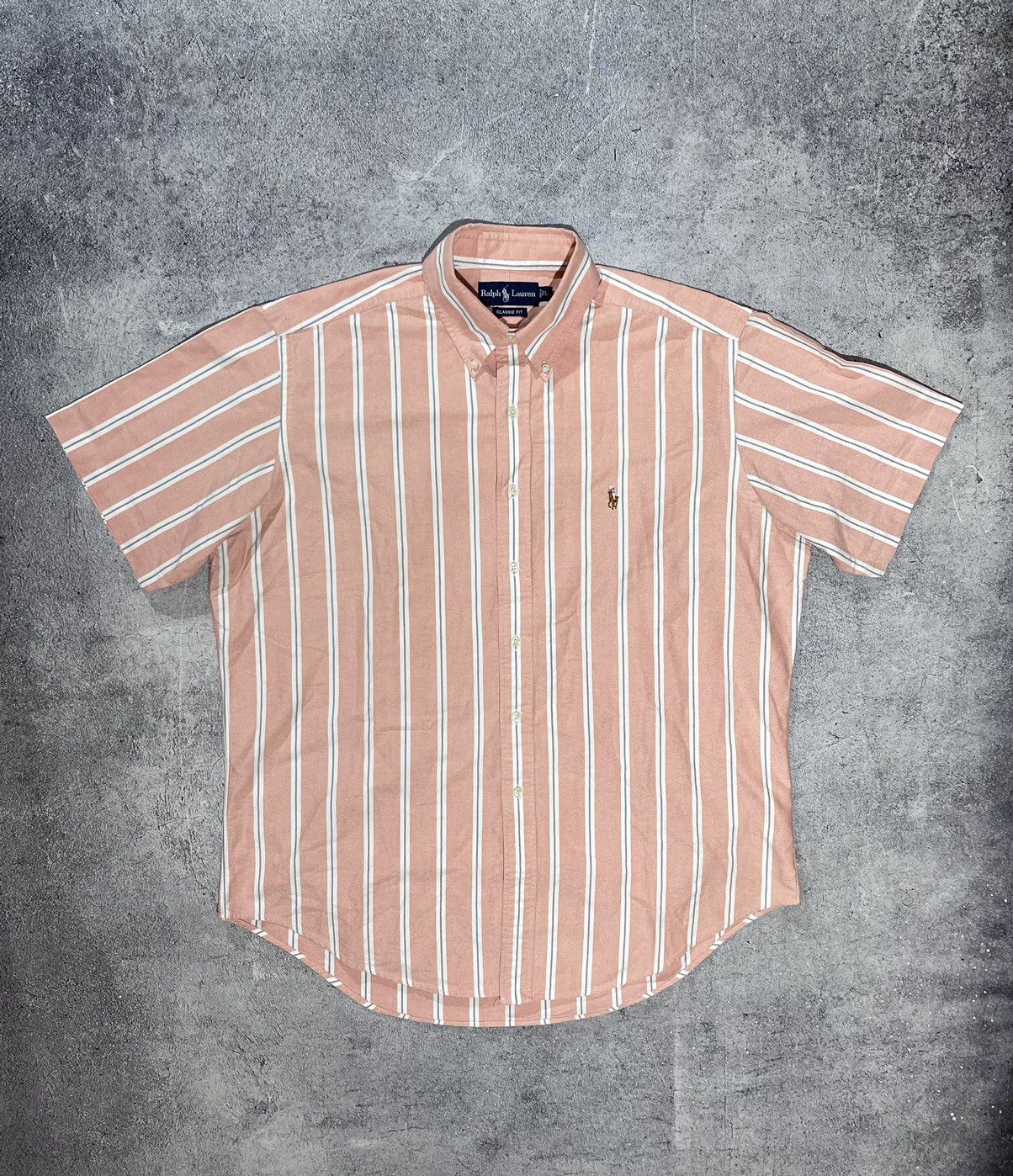 Polo Ralph Lauren × Ralph Lauren × Vintage Vintage Ralph Lauren Oxford Striped Shirt Short Sleeve ( L ) Size US L / EU 52-54 / 3 - 1 Thumbnail