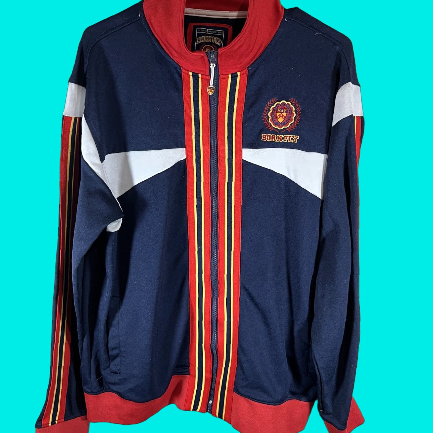 Vintage Born Fly Track Jacket Soccer Futbol Club Jacket XL Men Blue Varsity Jacket Size US XL / EU 56 / 4 - 1 Thumbnail
