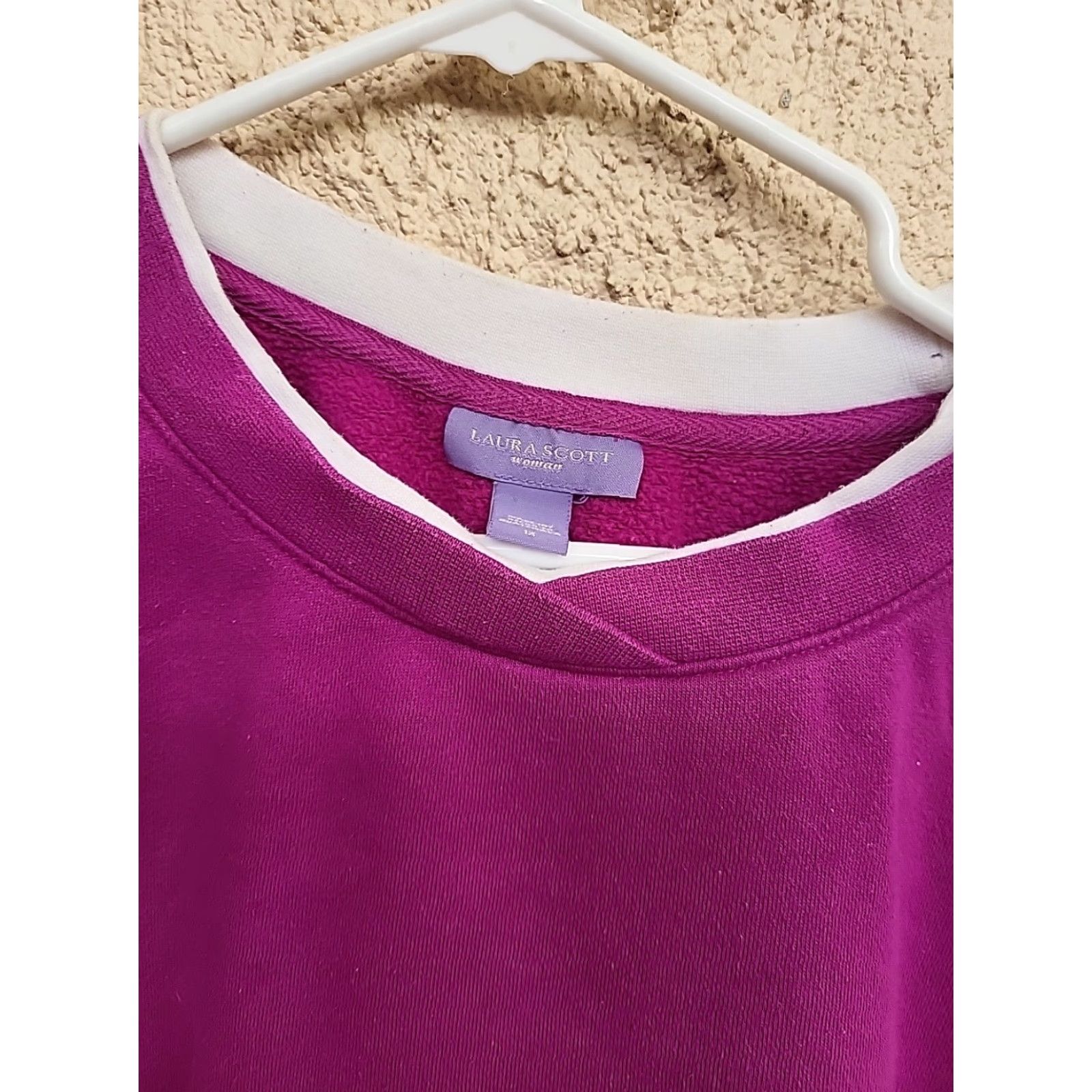 Vintage VINTAGE Laura Scott Sweatshirt Pullover 1X 80/20 Purple Women XL Crew Neck Long Sleeve Size XL / US 12-14 / IT 48-50 - 4 Thumbnail
