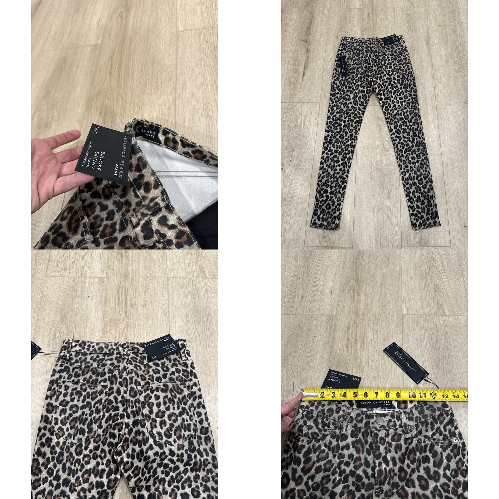 Veronica Beard Veronica Beard Brooke Mid-Rise Skinny Jeans Leopard Print NWT Size 26 Coated Women Size 26" / US 2 / IT 38 - 8 Thumbnail
