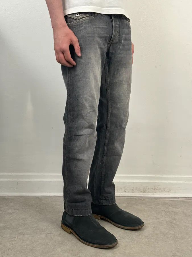 Dolce & Gabbana 2000s Dolce & Gabbana Grey Bootcut Jeans Denim Leather Patch Size US 32 / EU 48 - 3 Thumbnail