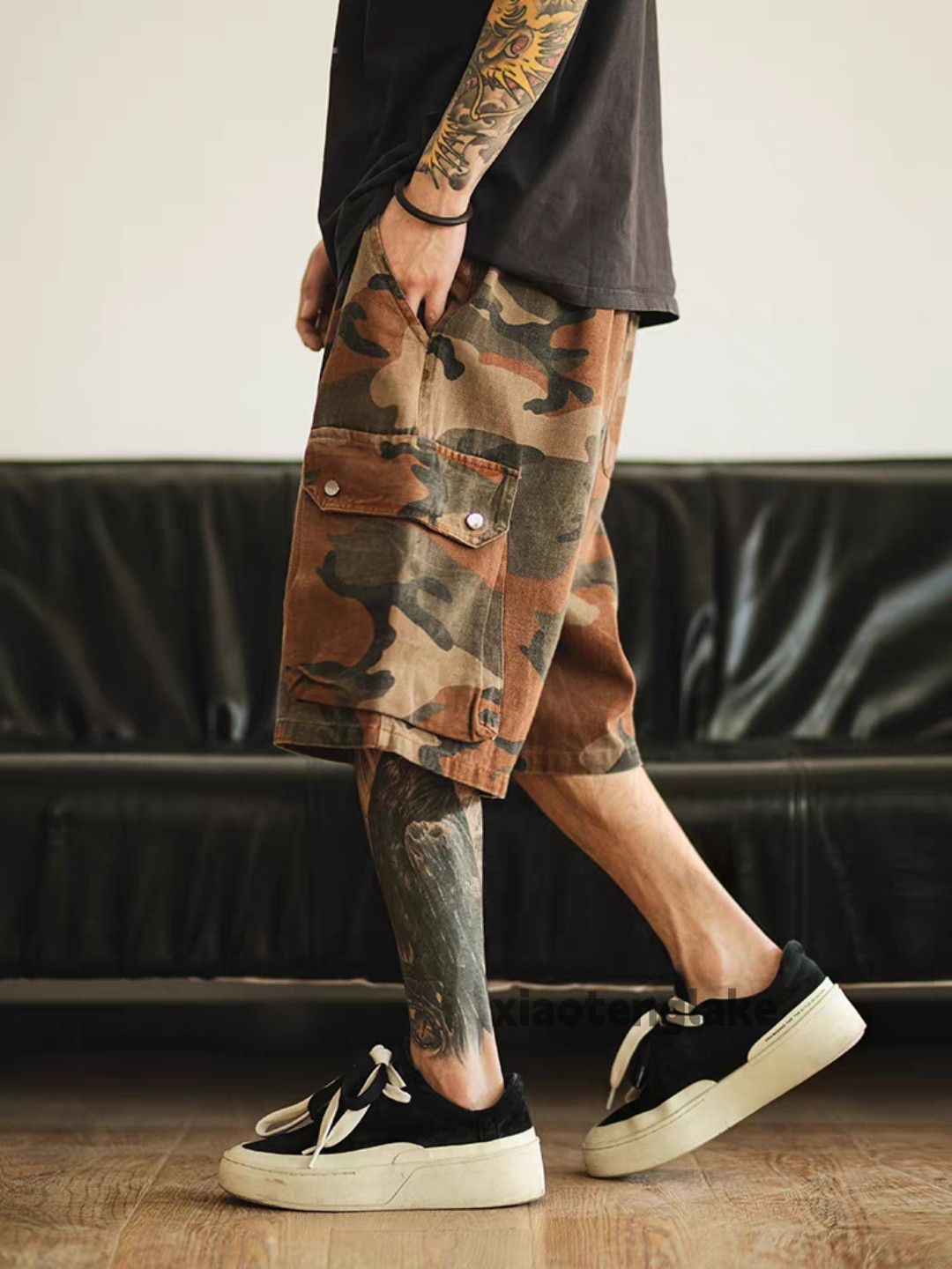 Vintage zx Balenciaga offwhite style loose camo cargo shorts Size US 34 / EU 50 - 5 Thumbnail