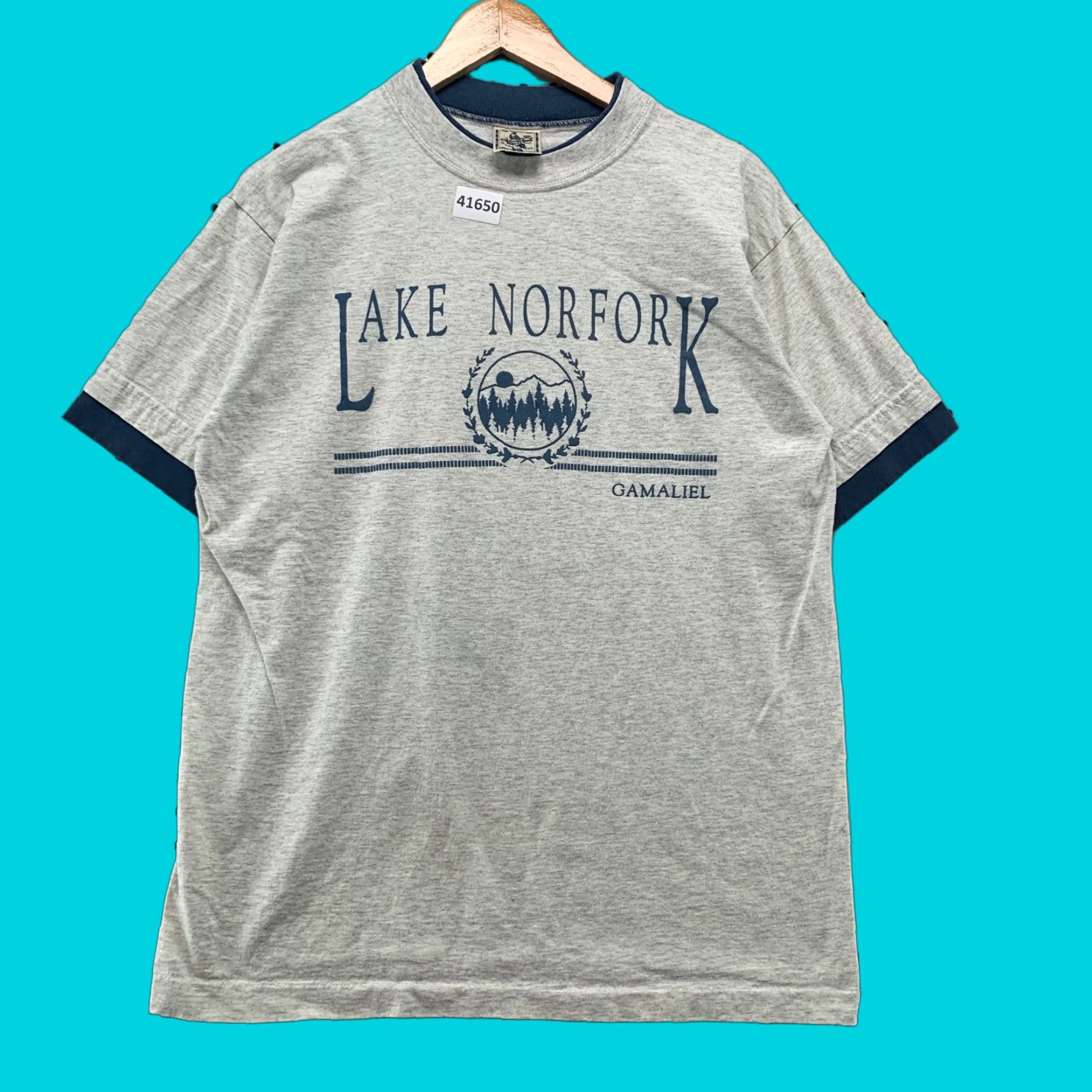 Vintage VINTAGE 90s Alore Lake Norfolk Graphic Print Shirt Adult Large Gray Outdoor Mens Size US L / EU 52-54 / 3 - 1 Thumbnail