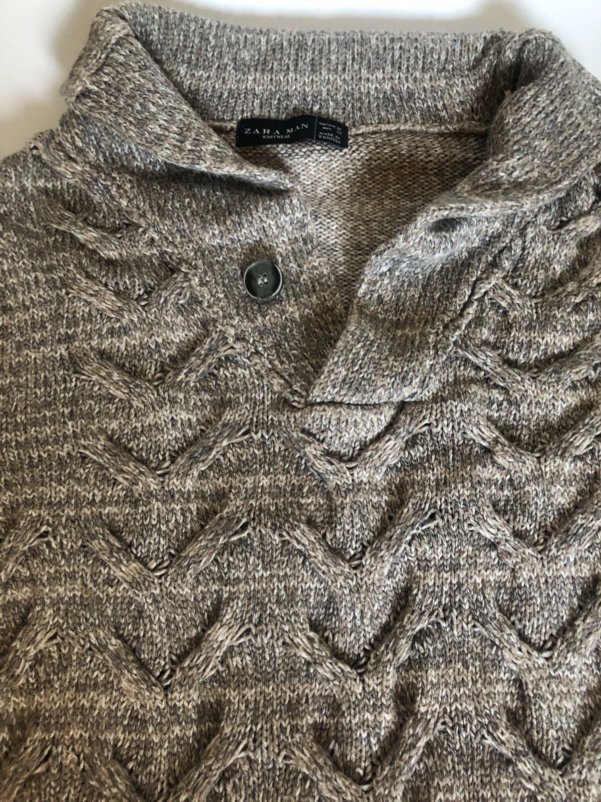 Zara Zara Cotton Blend Gray Melange Sweater M 38 Colar Neck Knit Size US M / EU 48-50 / 2 - 3 Thumbnail