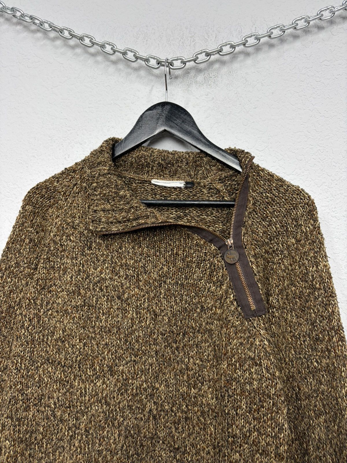 If Six Was Nine Asymmetric Rick Owens Vibe Zip High-Neck Knit Sweater Y2K Size US M / EU 48-50 / 2 - 5 Thumbnail