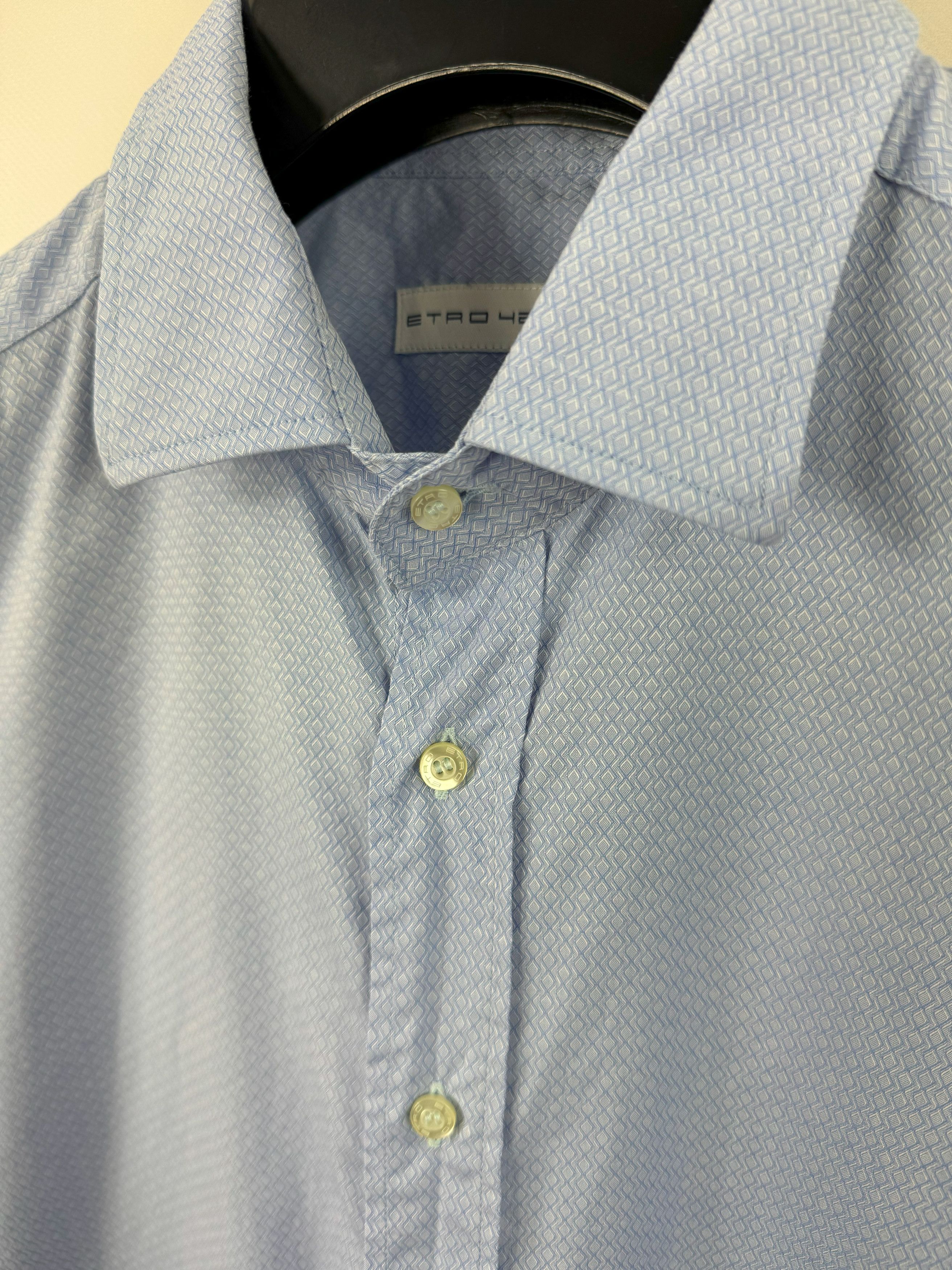 Etro Etro Pattern Clasic Blue Shirt Made In Italy Size 42 Size US L / EU 52-54 / 3 - 6 Thumbnail