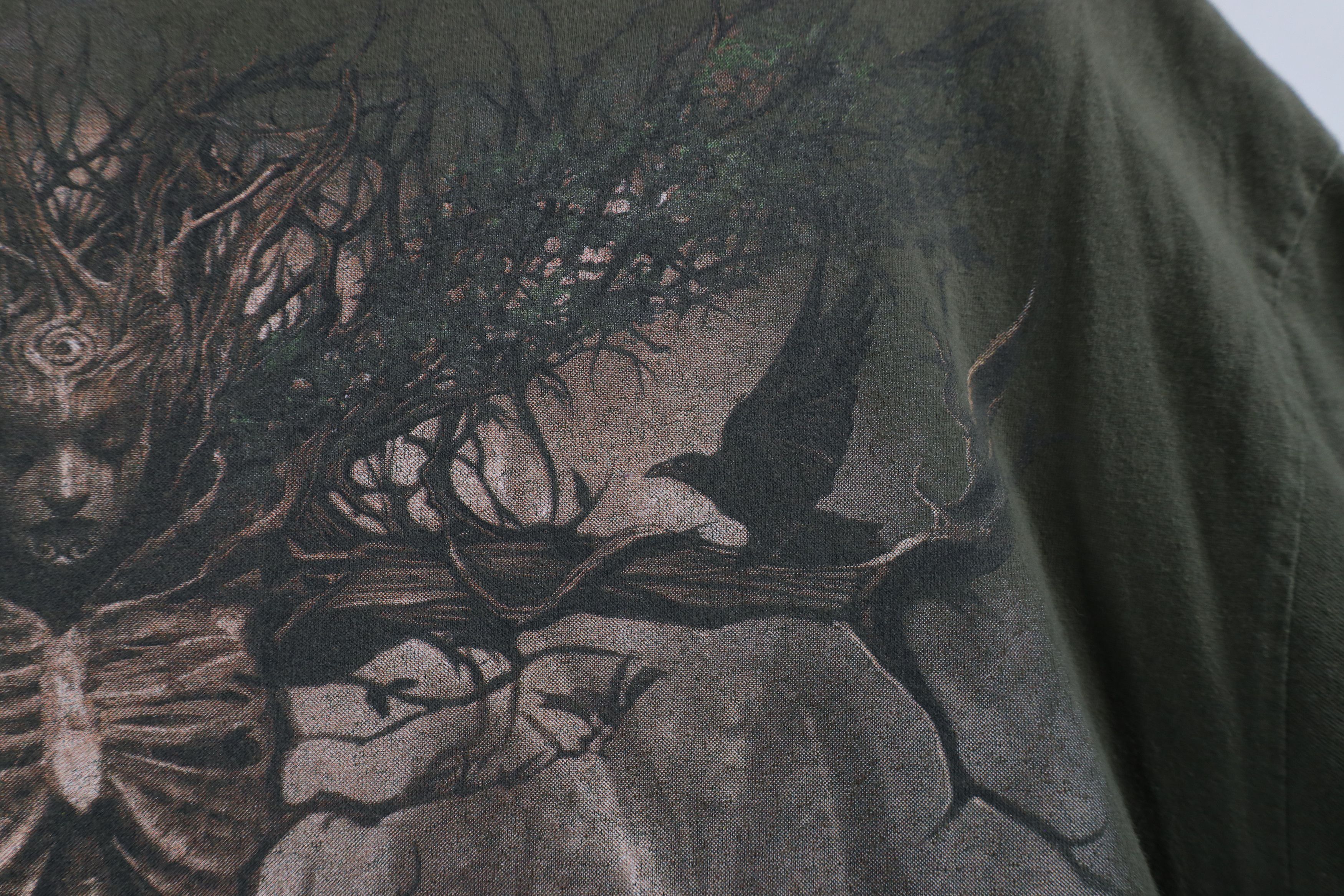 Vintage Vintage Y2K Streetwear Fantasy Nature Skull T-Shirt Green Size US XL / EU 56 / 4 - 10 Thumbnail