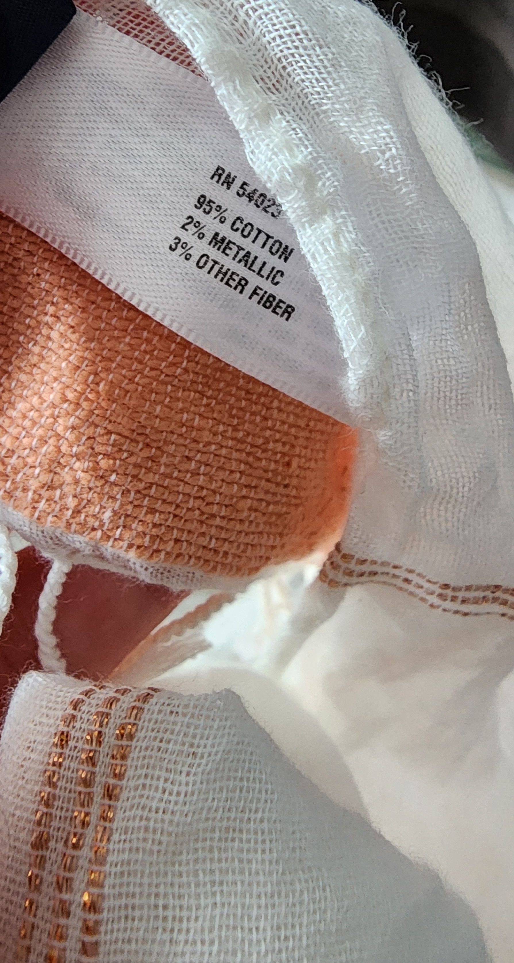 Gap New WOT GAP White Rose Gold Stripe Oblong Scarf One Size 76" Size ONE SIZE - 5 Thumbnail