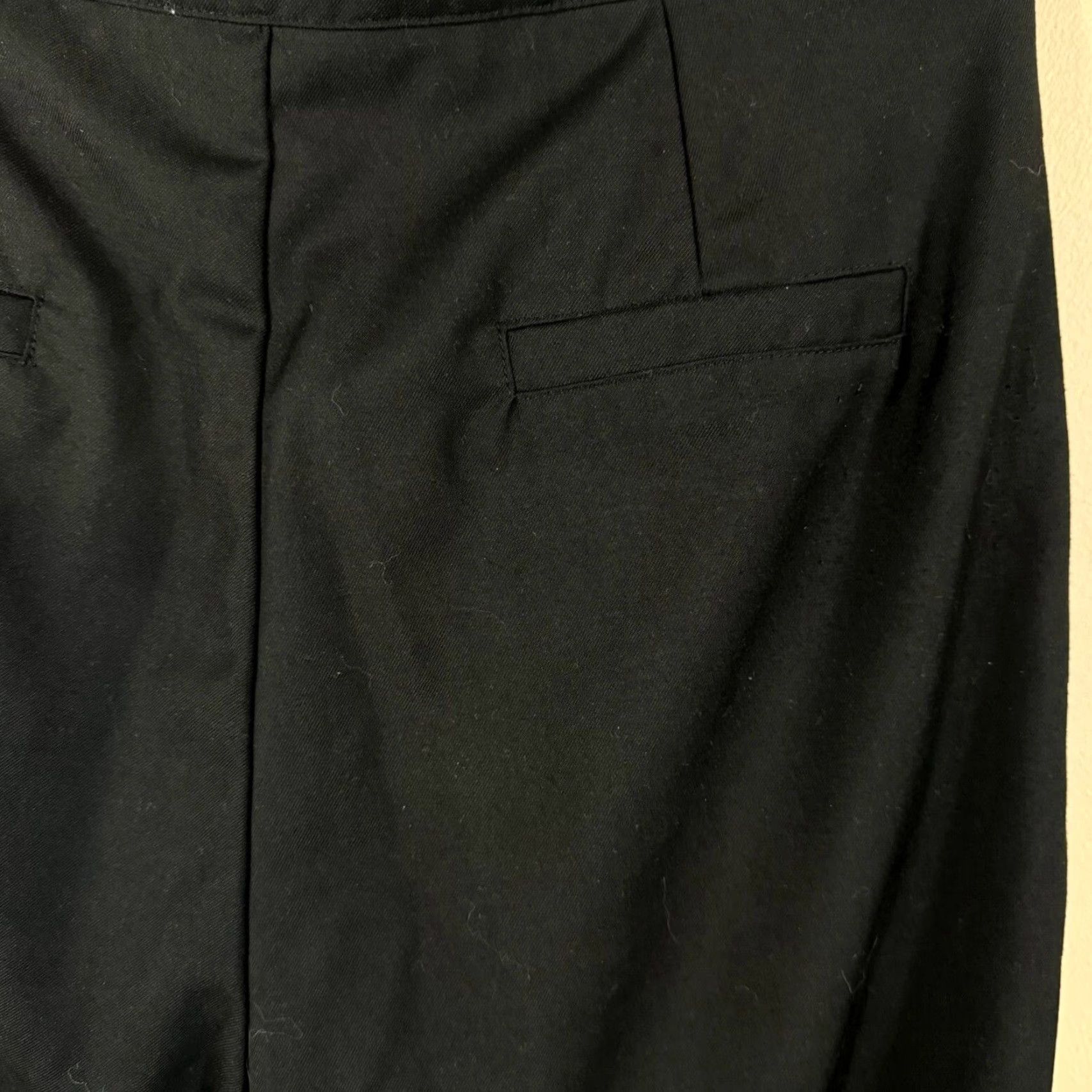 Vintage Commense Black Pleated Wide-Leg Dress Pants Women S Polyester Slacks Size S 90s City Preppy Business Casual Travel Pockets Size 28" / US 6 / IT 42 - 4 Thumbnail