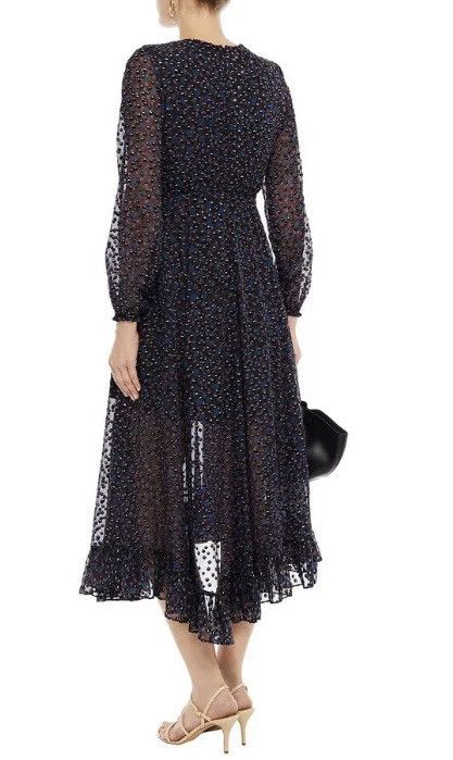 Maje MAJE NWT RAVENA FLORAL BURNOUT VELVET MIDI DRESS SIZE 3 Size L / US 10 / IT 46 - 10 Thumbnail