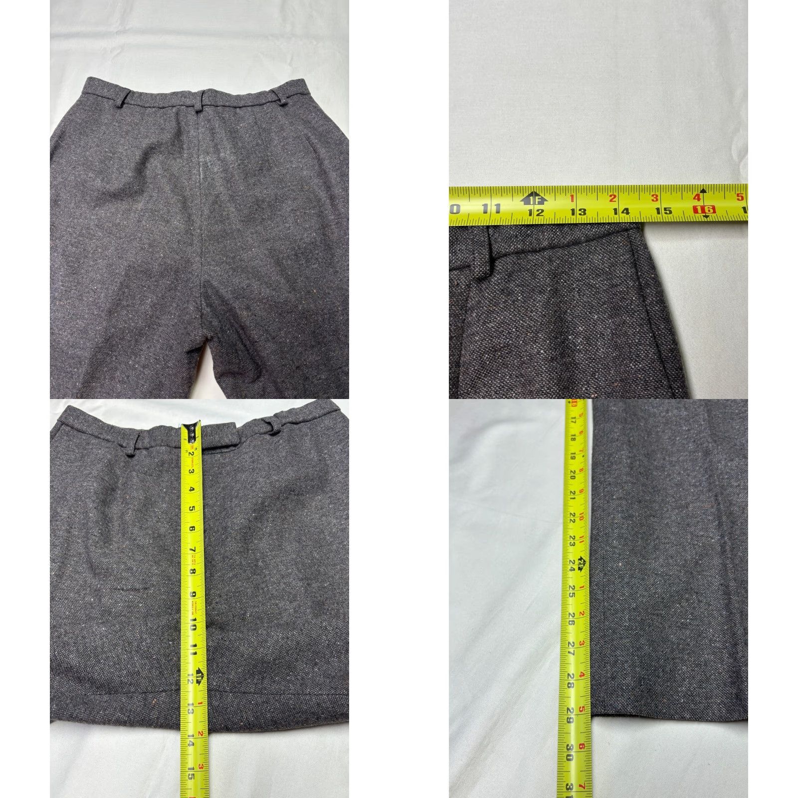 Pendleton VINTAGE Pendleton Wool Silk Tweed Trousers Grey Wide Leg 10P 28W 29L USA Womens Pants Size 32" / US 10 / IT 46 - 8 Thumbnail