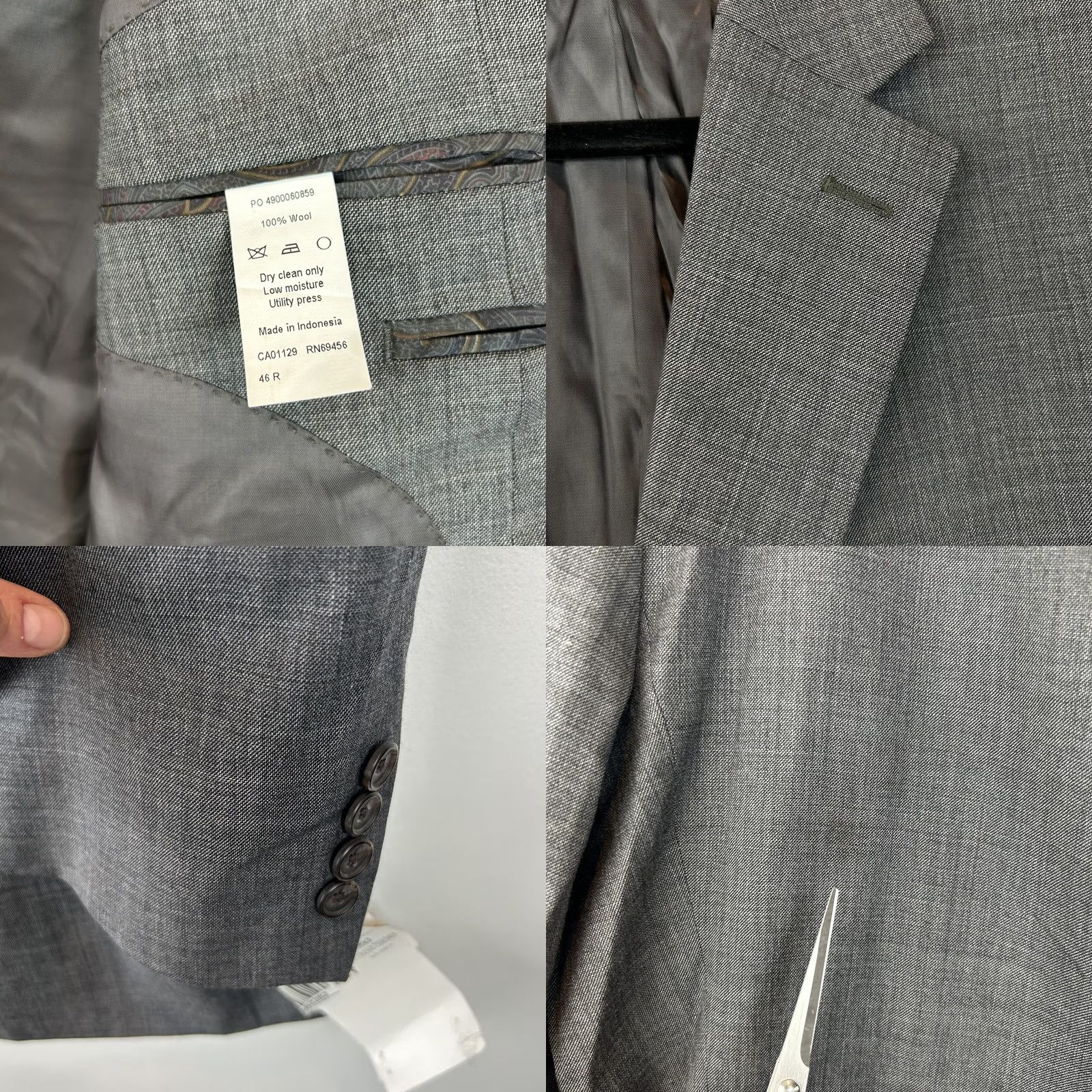 Ralph Lauren Ralph Lauren Blazer Mens 46 Gray Wool 2 Button Sportcoat Read Size 46R - 8 Thumbnail