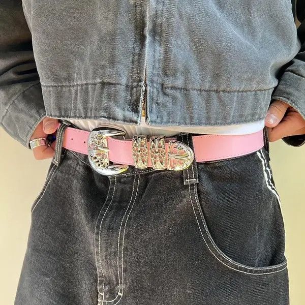 Cowboy Equipment Koike vintage buckle pink american western design belt Size ONE SIZE - 3 Thumbnail