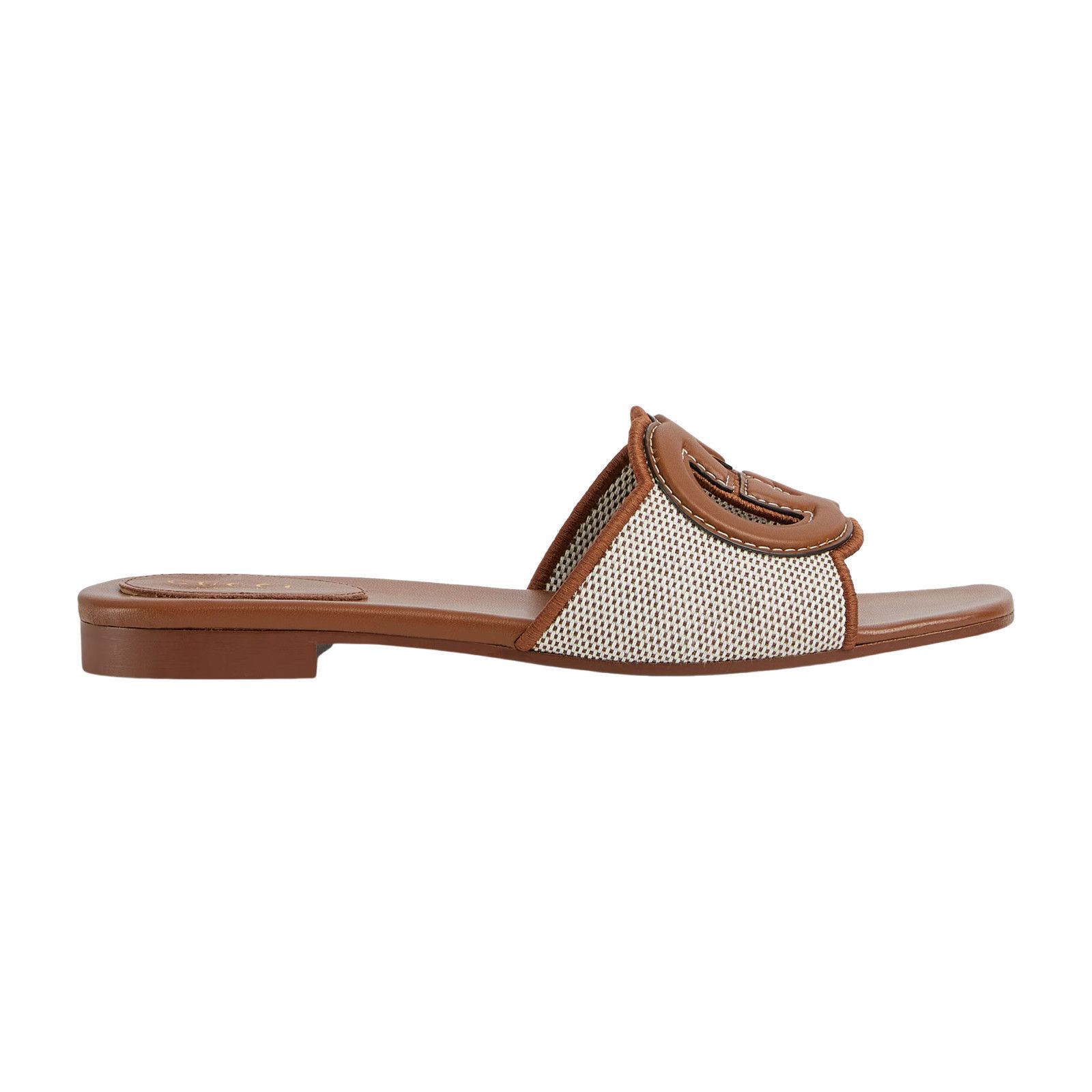 Gucci GUCCI $770 Brown Leather Interlocking G Slide Sandals New & Size US 7 / IT 37 - 2 Thumbnail