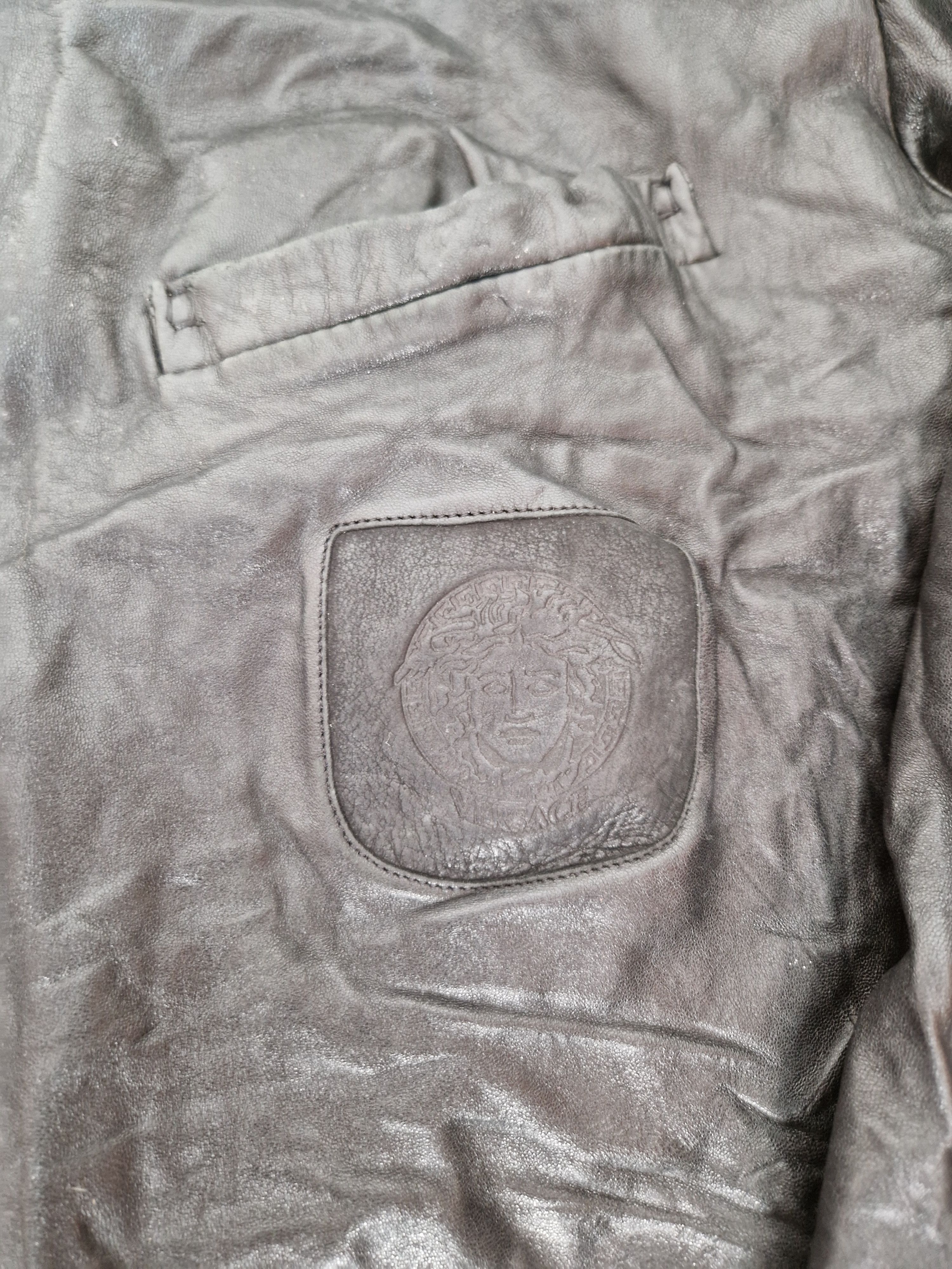 Versace Versace vintage 90s big logo medusa leather biker jacket Size US XL / EU 56 / 4 - 4 Thumbnail